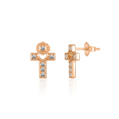 Crystal Cross Earrings - Gloria Jewels