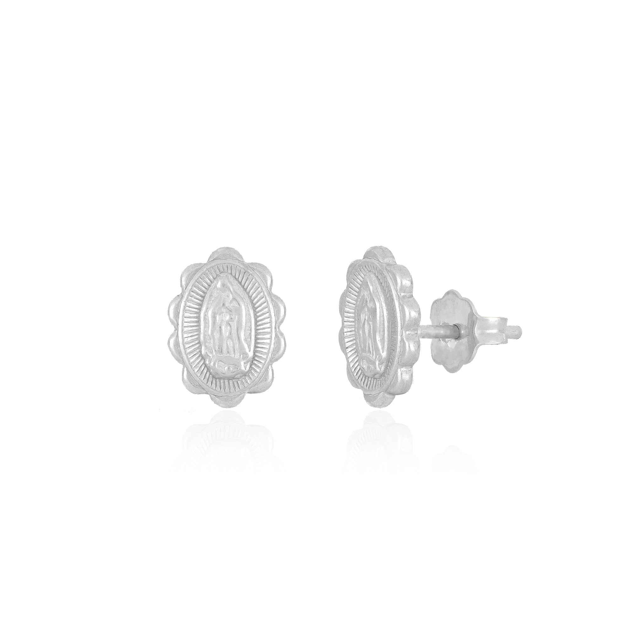 Virgin Mary Medallion Earrings - Gloria Jewels