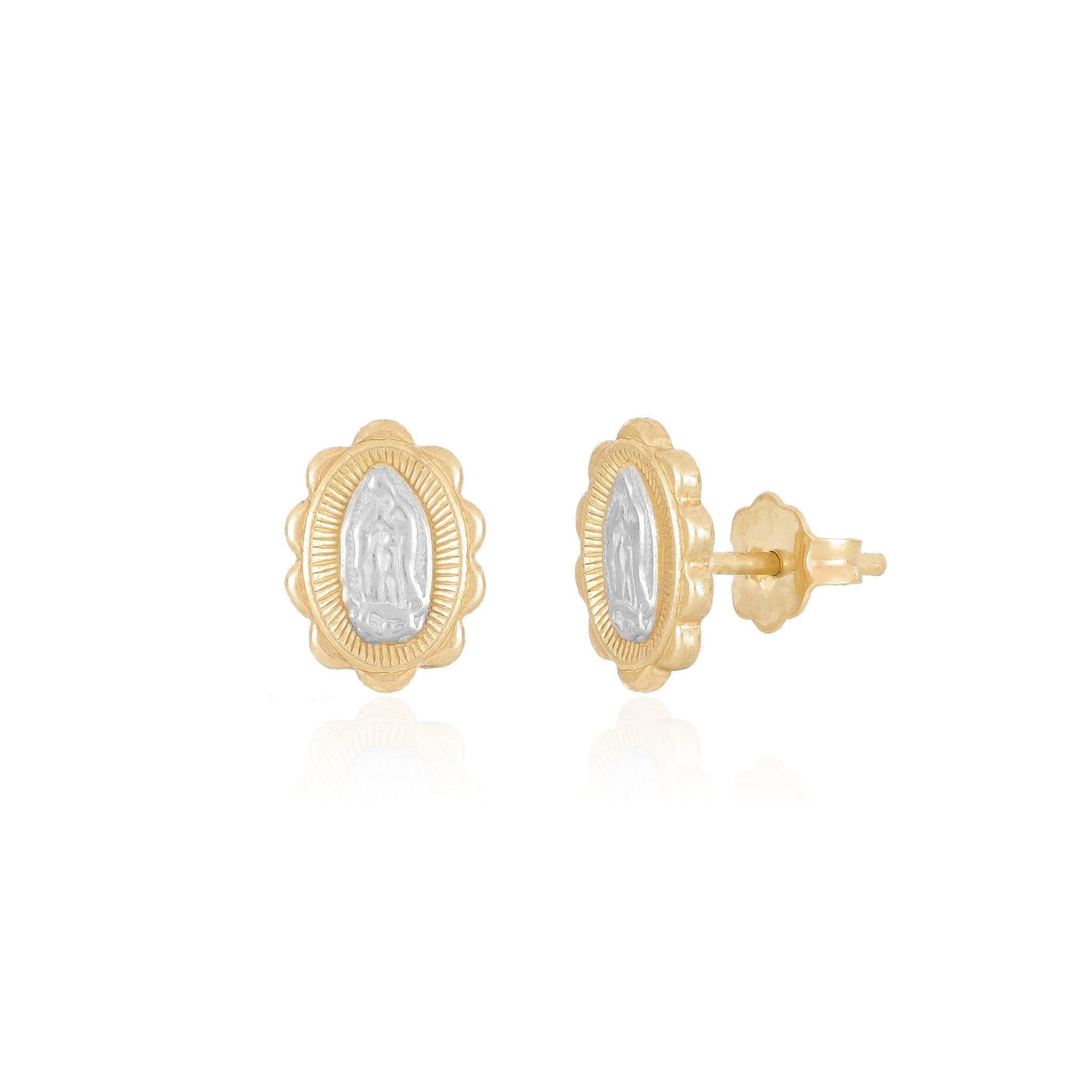 Virgin Mary Medallion Earrings - Gloria Jewels