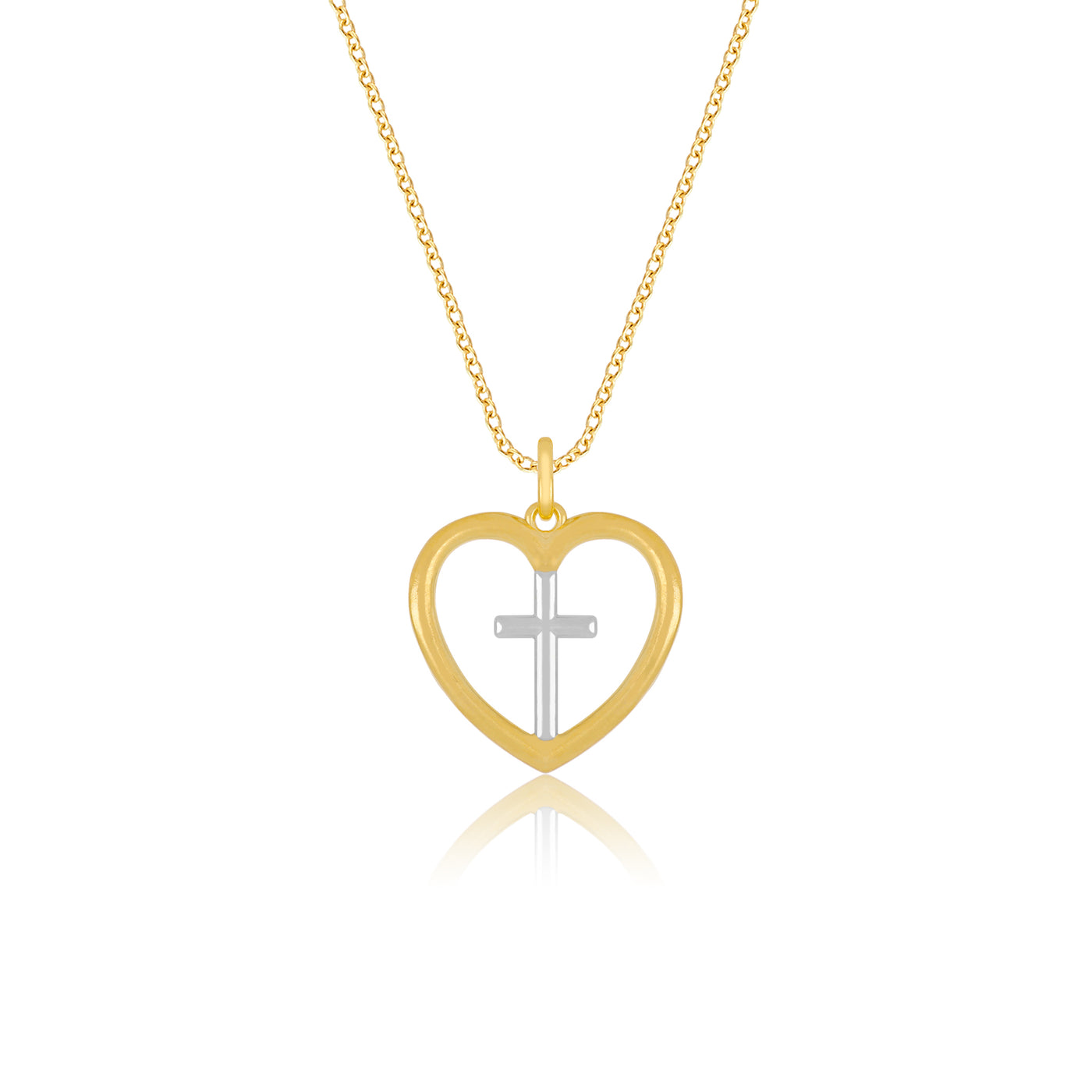 Cross Within Heart Pendant Necklace - Gloria Jewels