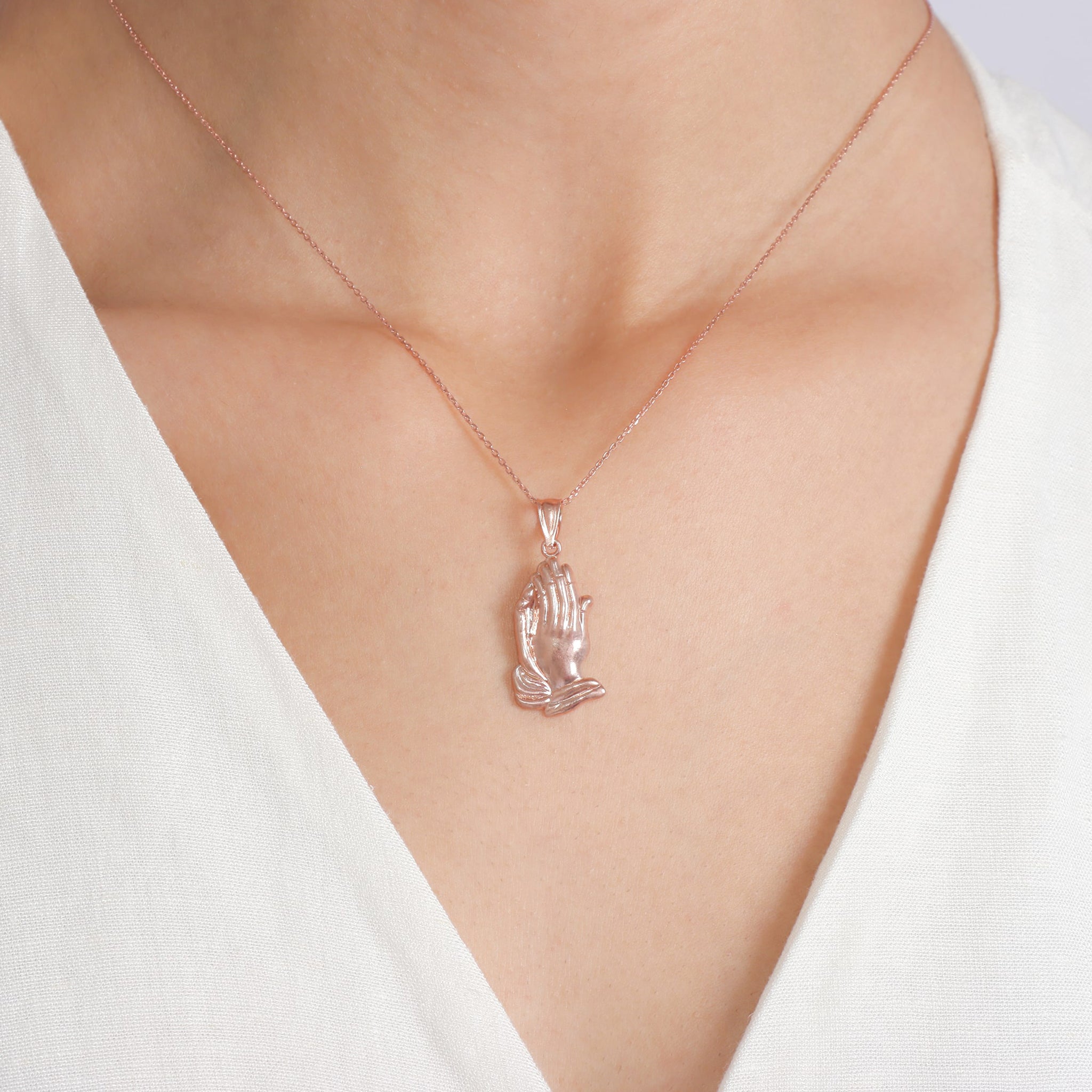 Praying Hands Pendant Necklace - Gloria Jewels