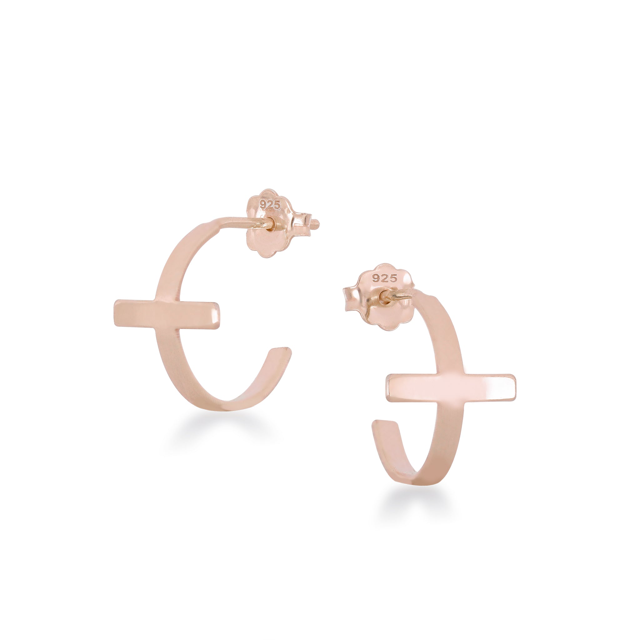 Divine Cross Hoop Earrings - Gloria Jewels