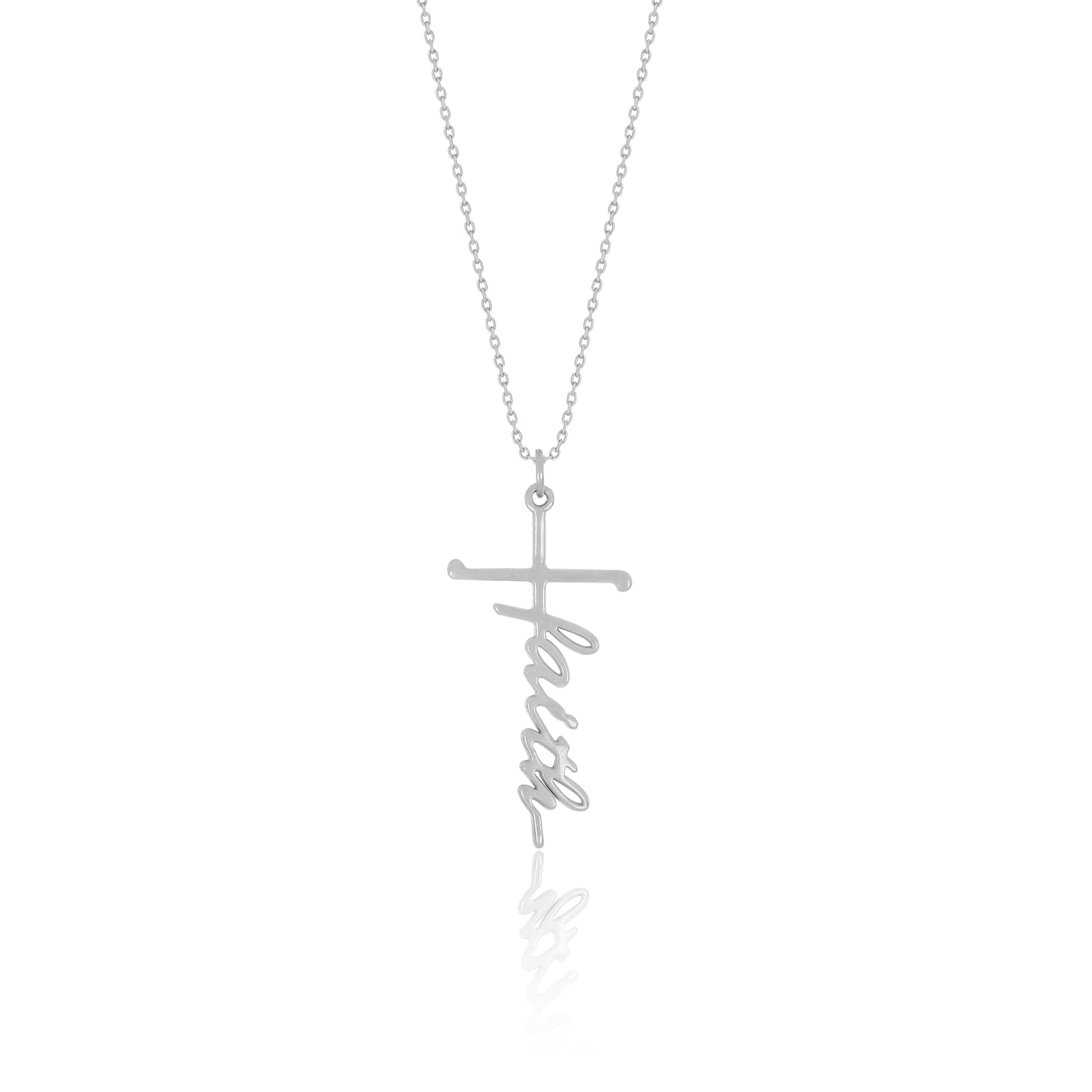 Faith Inscribed Cross Pendant - Gloria Jewels