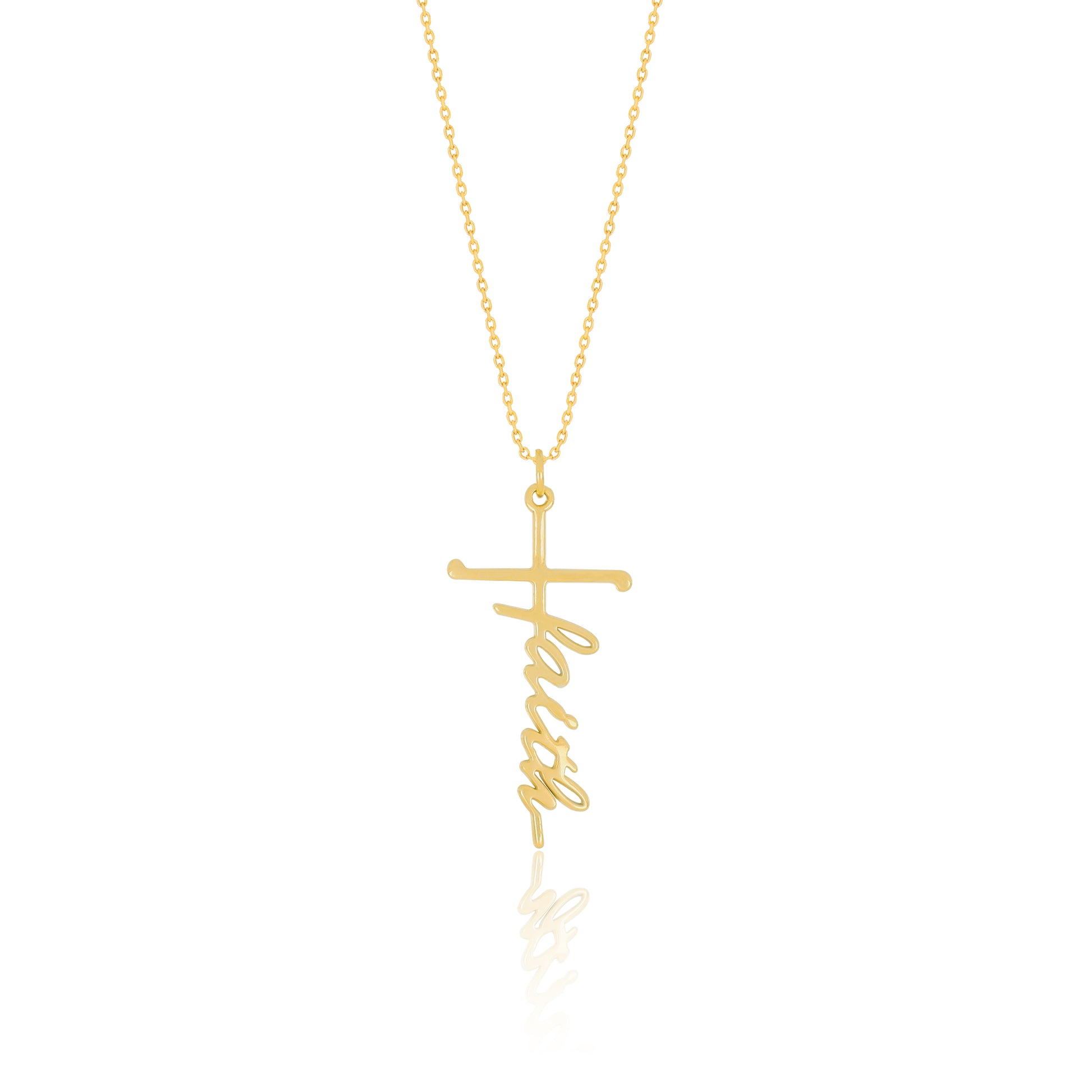 Faith Inscribed Cross Pendant - Gloria Jewels