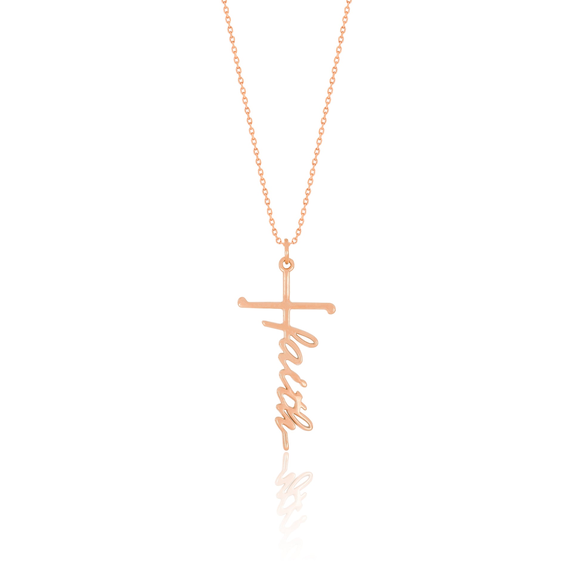 Faith Inscribed Cross Pendant - Gloria Jewels