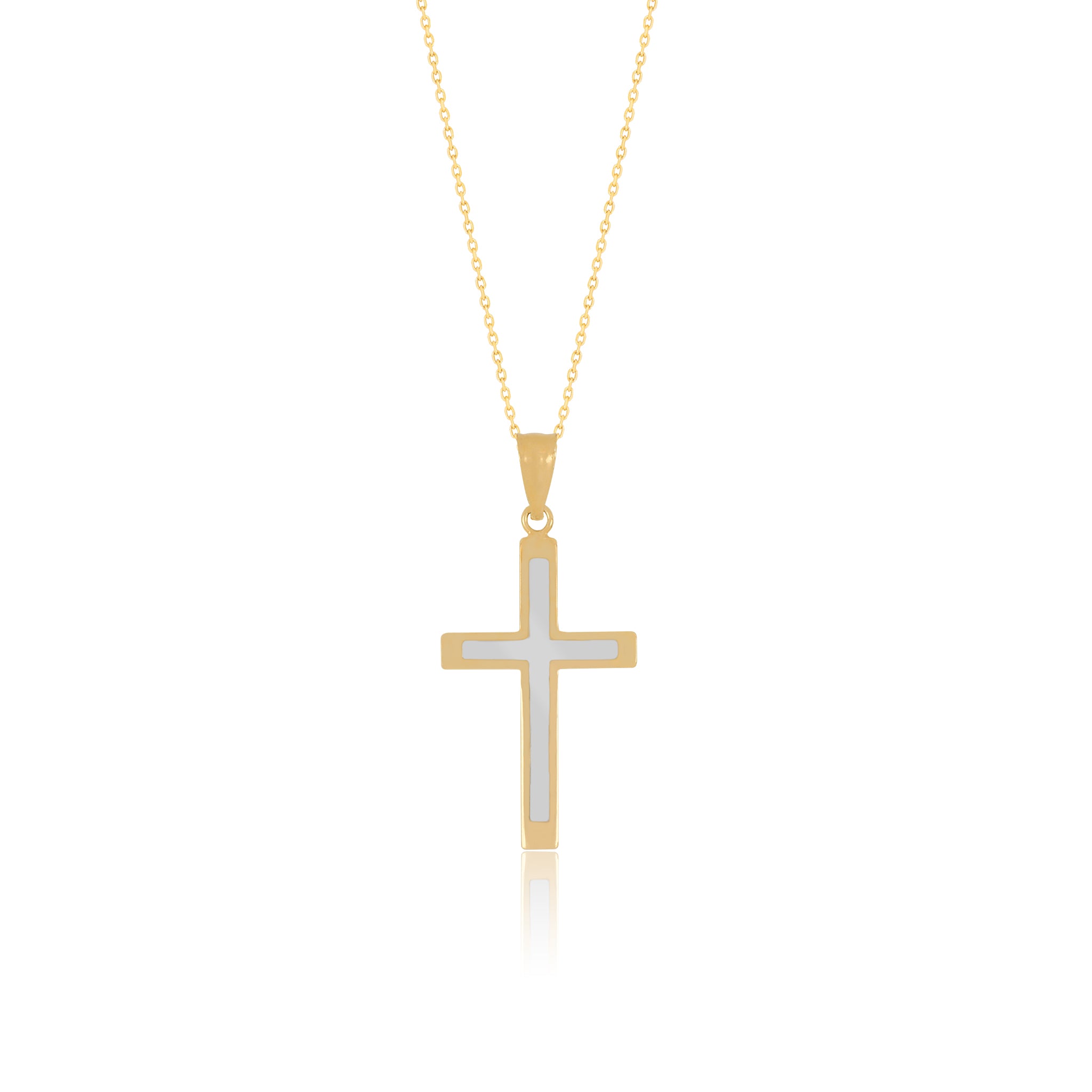 Classic Two Layer Polished Cross Pendant - Gloria Jewels