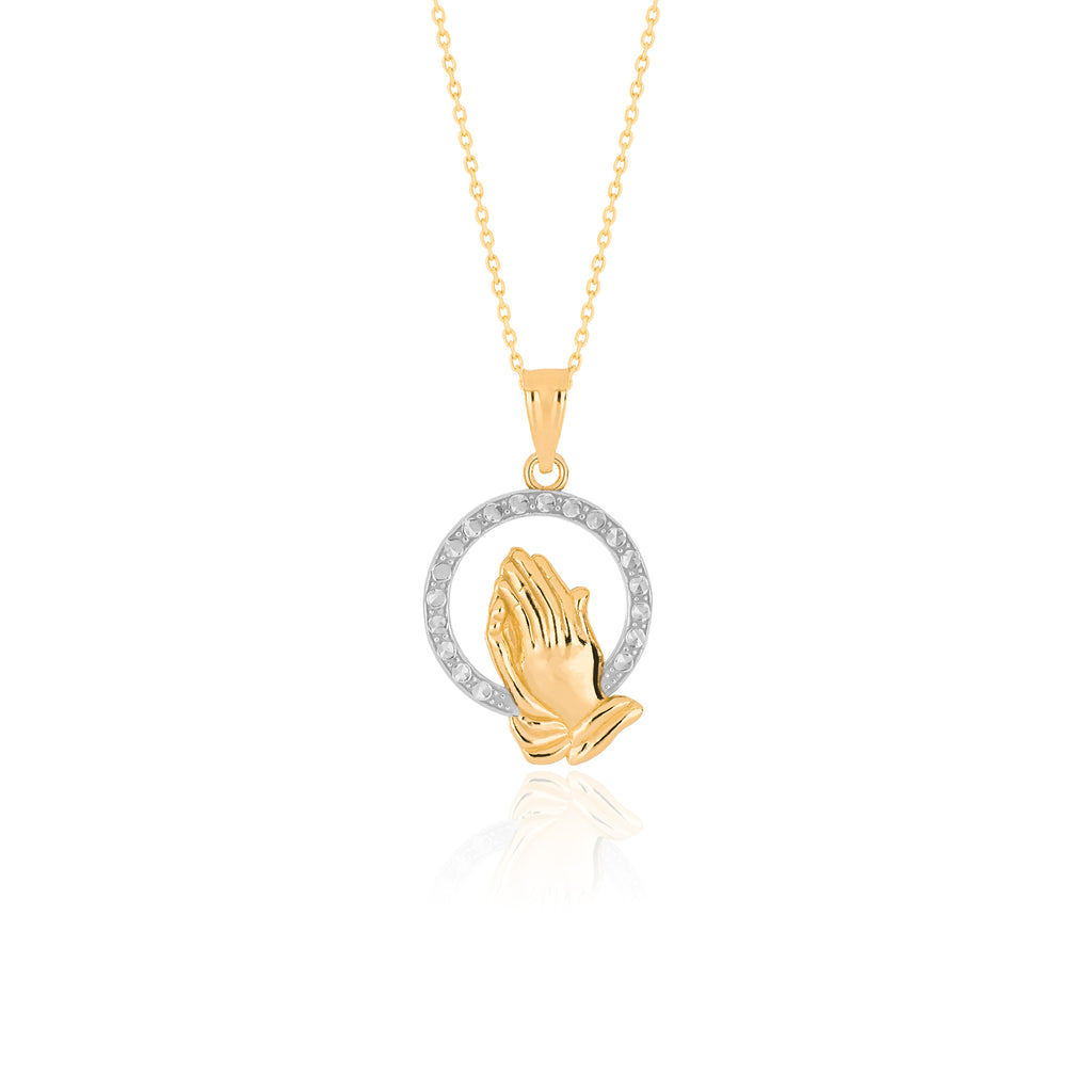 "Praying Hands" Crystal Halo Pendant