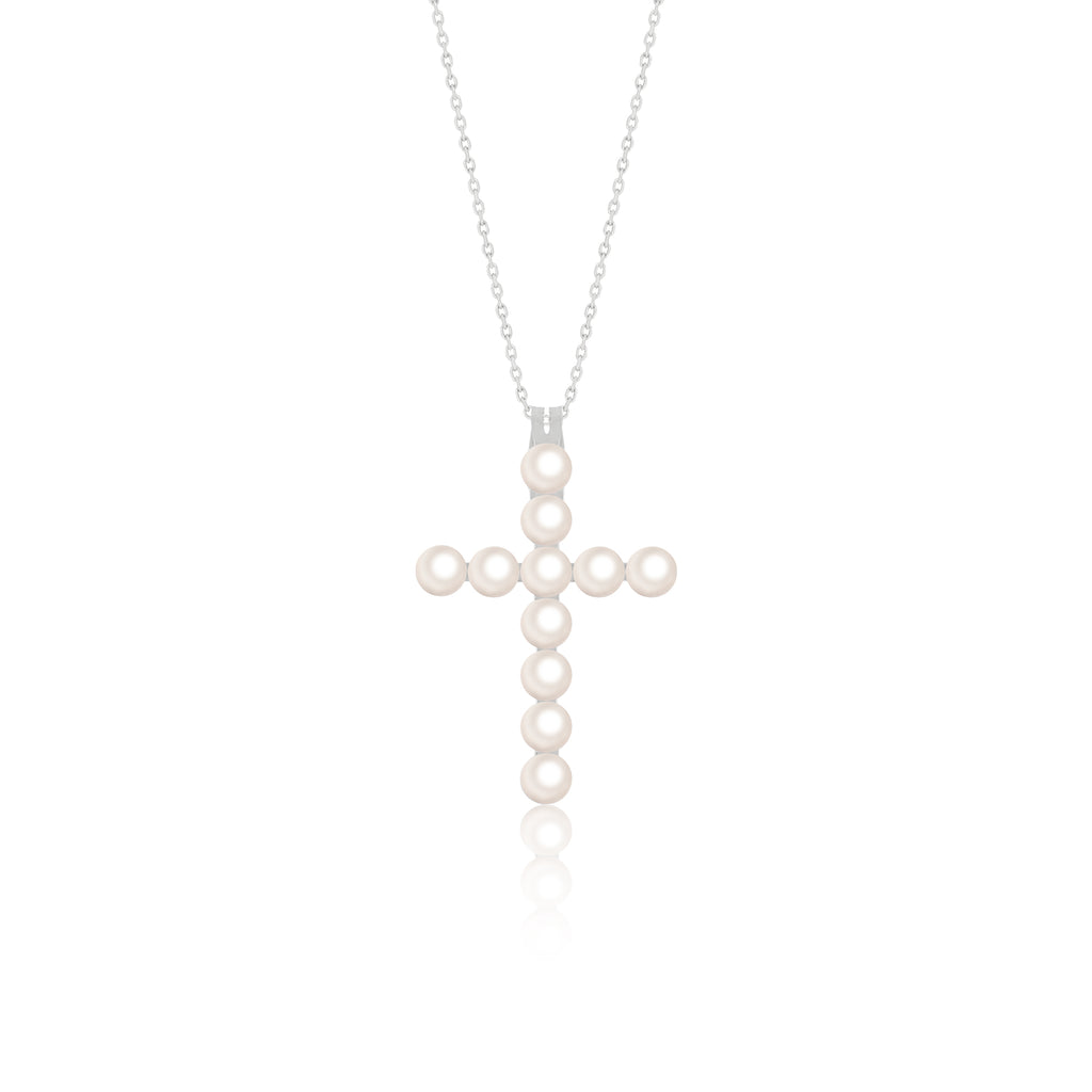 Colgante de cruz de la Sabiduría con perlas