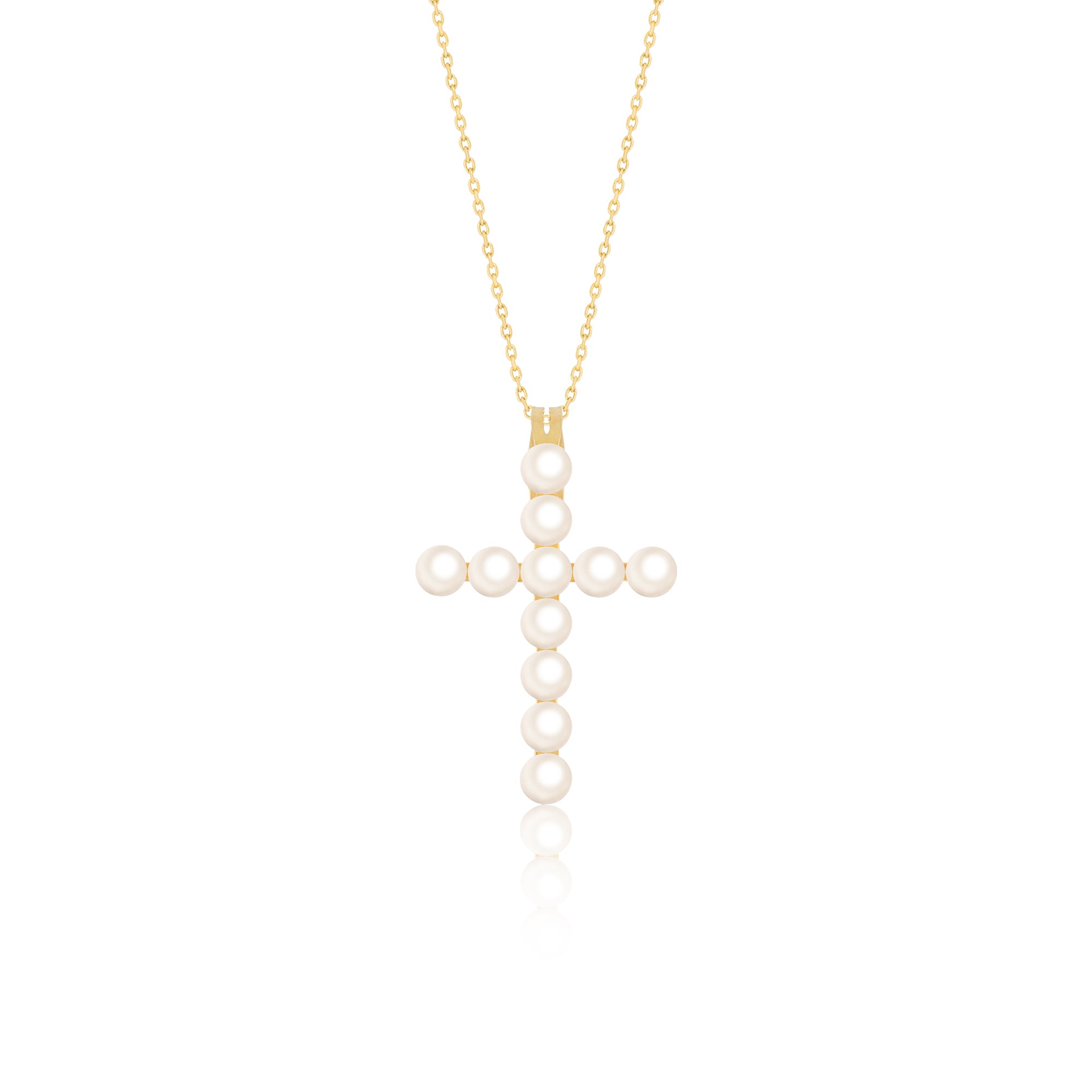 Colgante de cruz de la Sabiduría con perlas