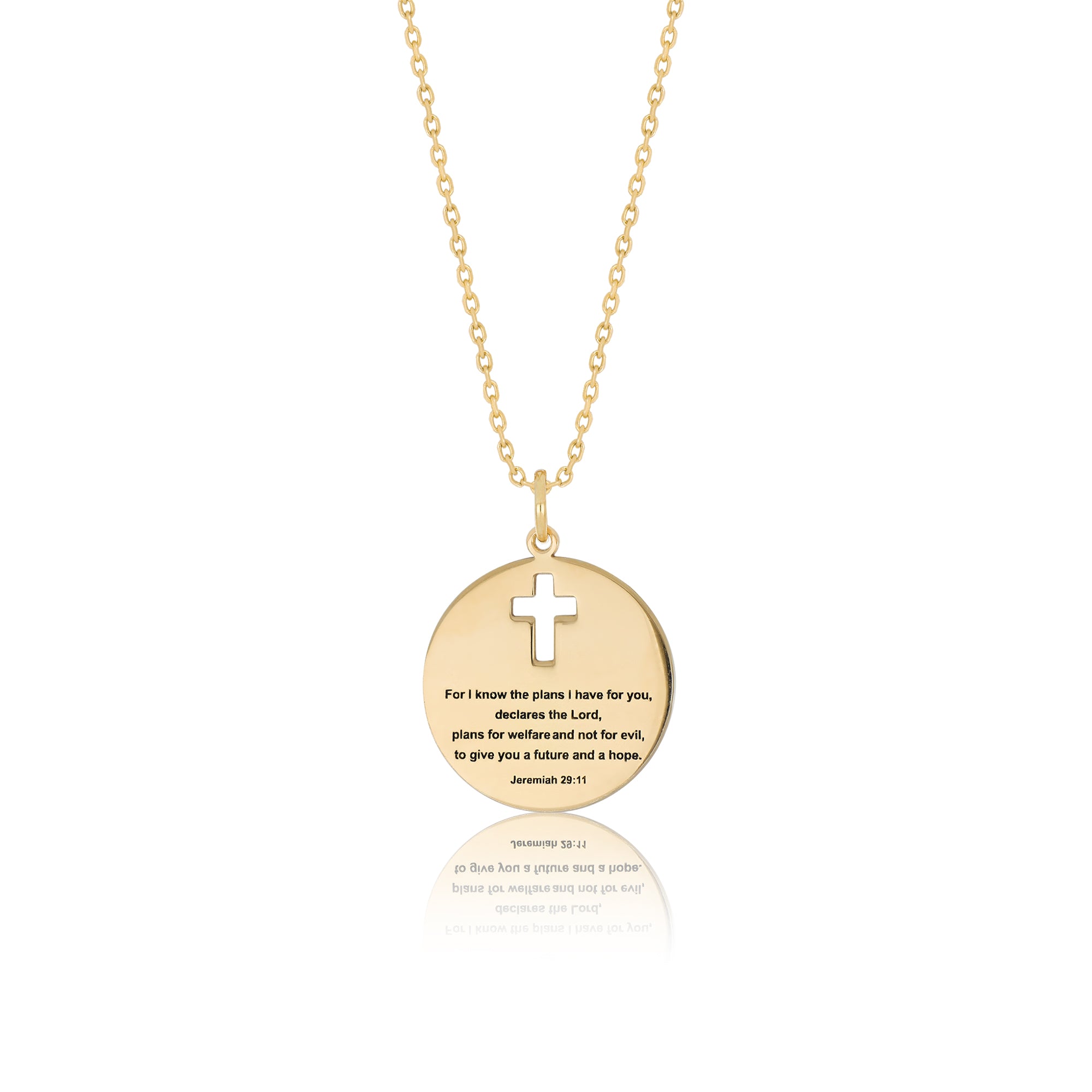 Inscribed Bible Verse Round Pendant