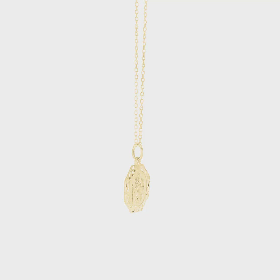 Saint Christopher Faceted Edge Necklace - Gloria Jewels