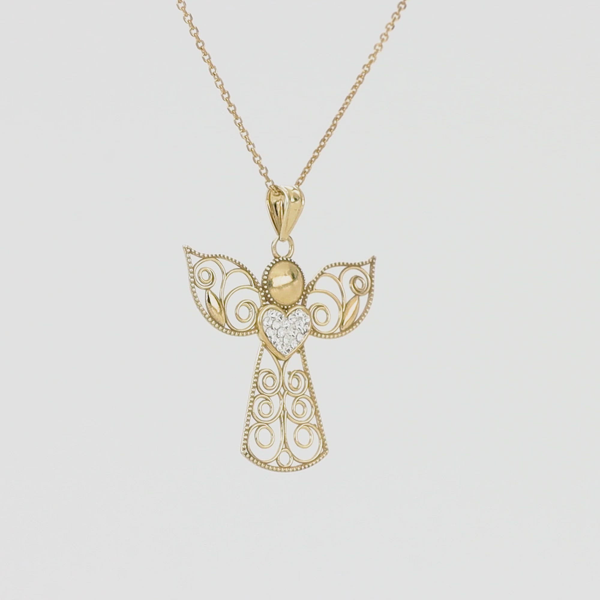 Fabuloso colgante de ángel de filigrana