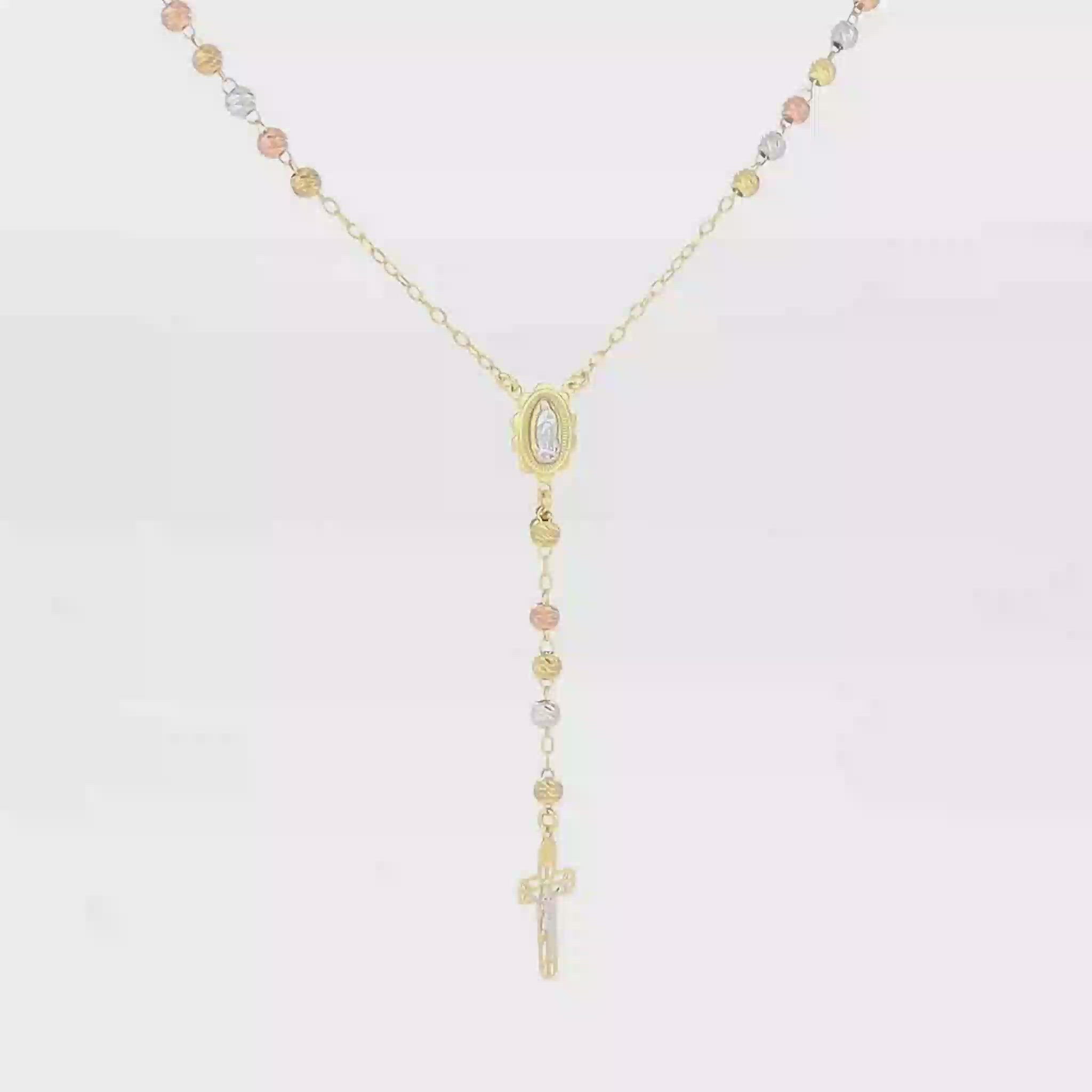 Rosary Necklace with Detailed Crucifix Pendant - Gloria Jewels