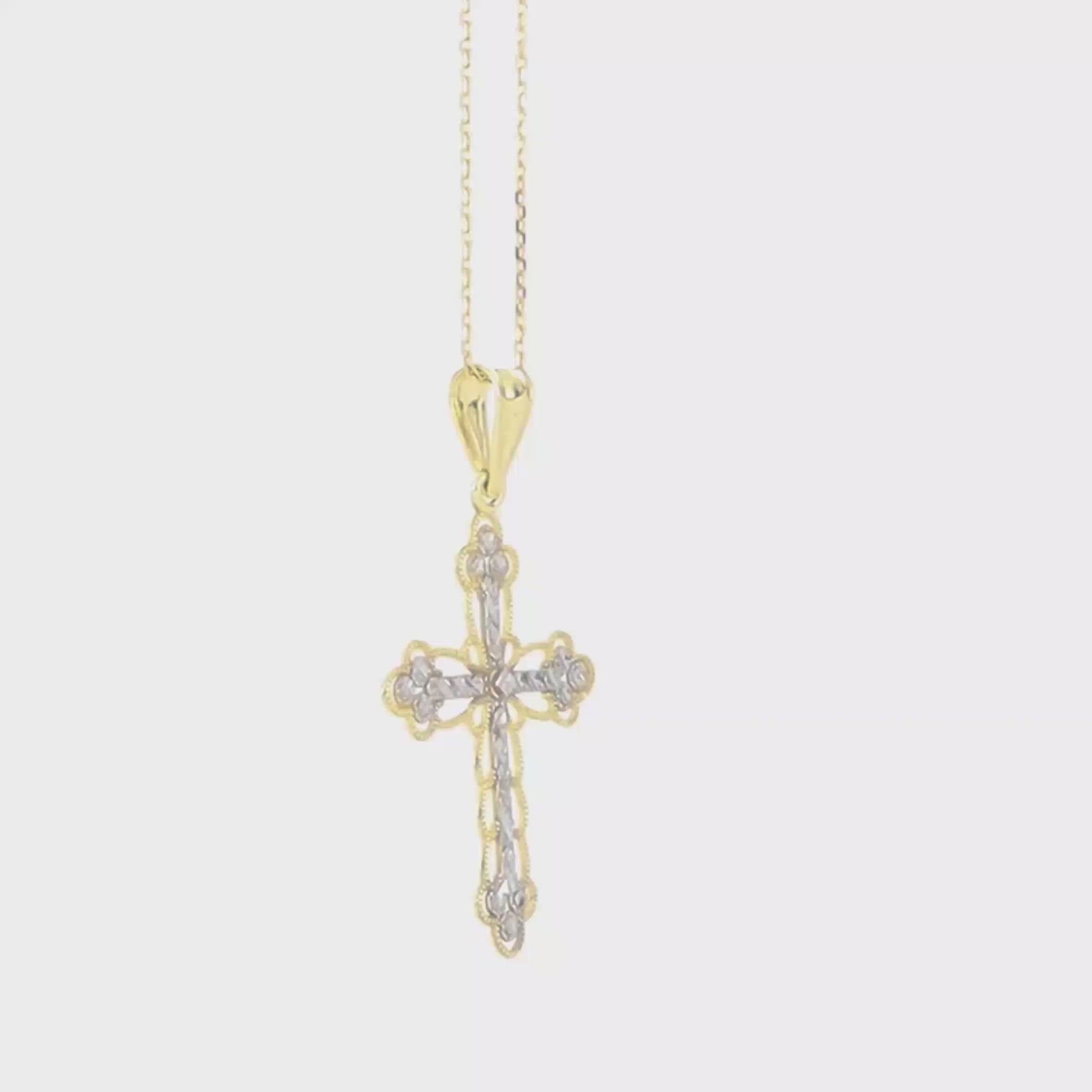 Open Filigree Cross Pendant Necklace - Gloria Jewels