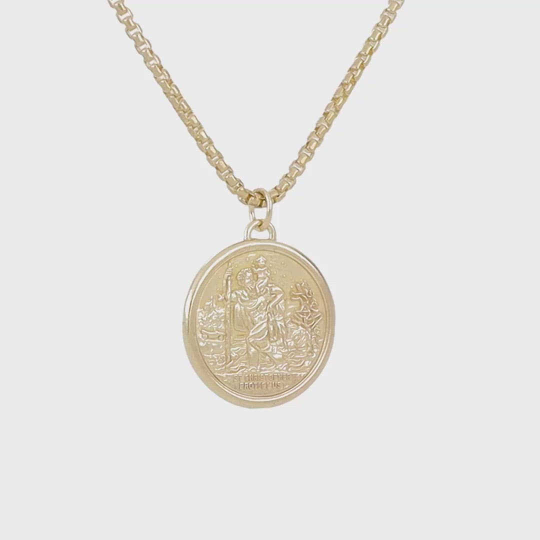 Saint Christopher Medal Pendant | Large