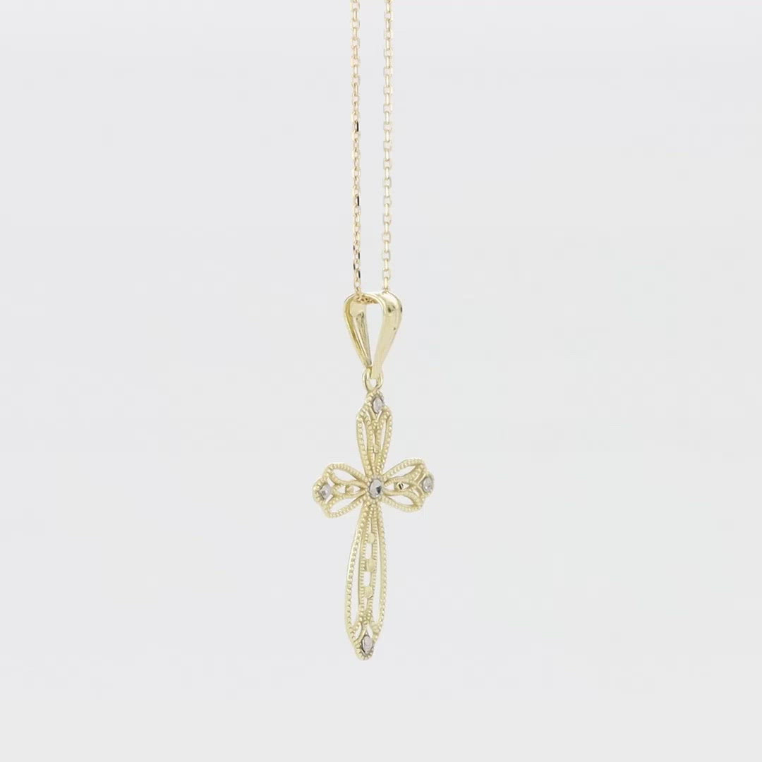 Softly Curved Cross Necklace Pendant - Gloria Jewels