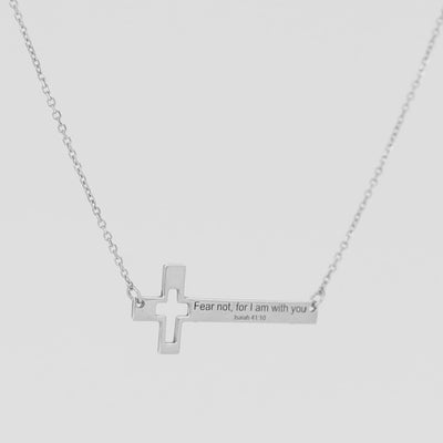 "The Saphira" Sideways Cross Necklace