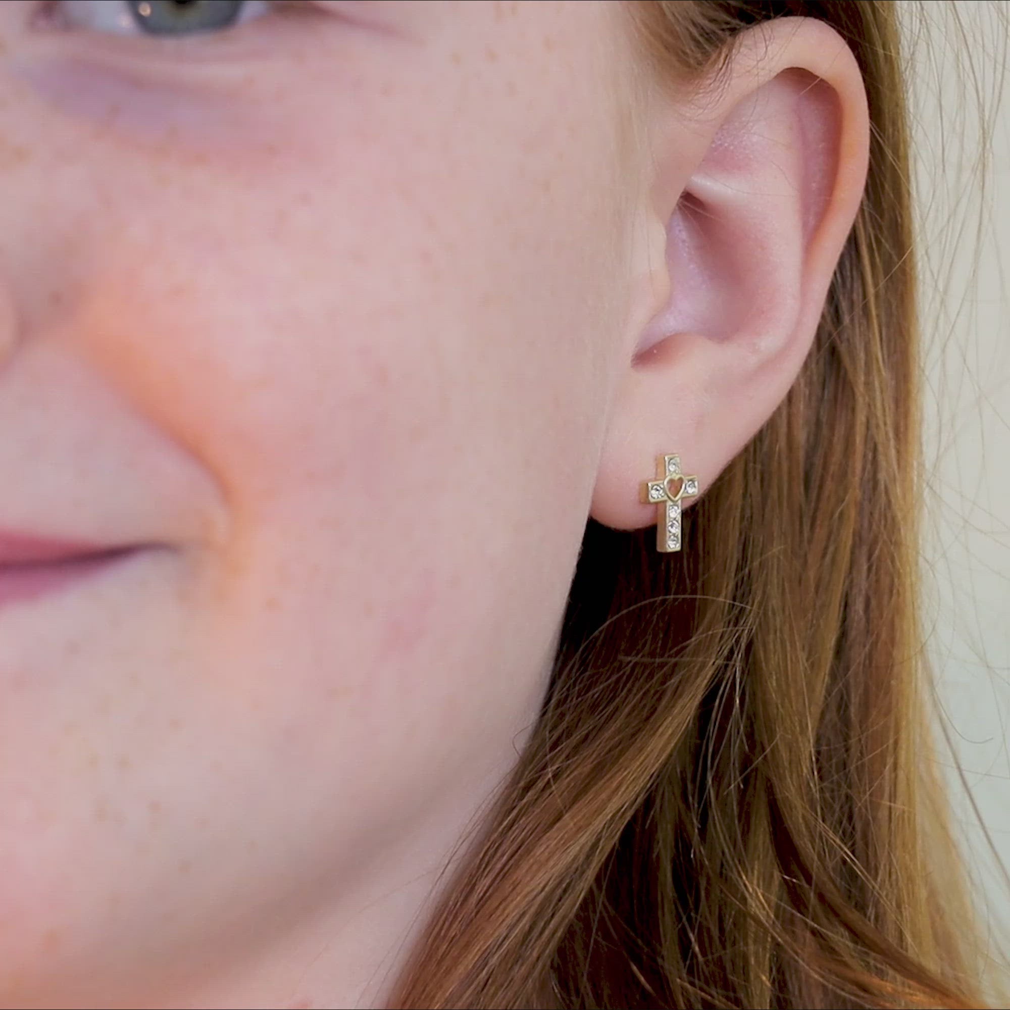 "The Sweetheart" Crystal Cross Earrings