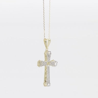 Filigree Style Cross Necklace Pendant - Gloria Jewels