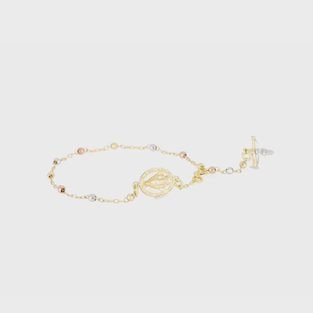 Rosary Bracelet with Miraculous Metal + Crucifix - Gloria Jewels