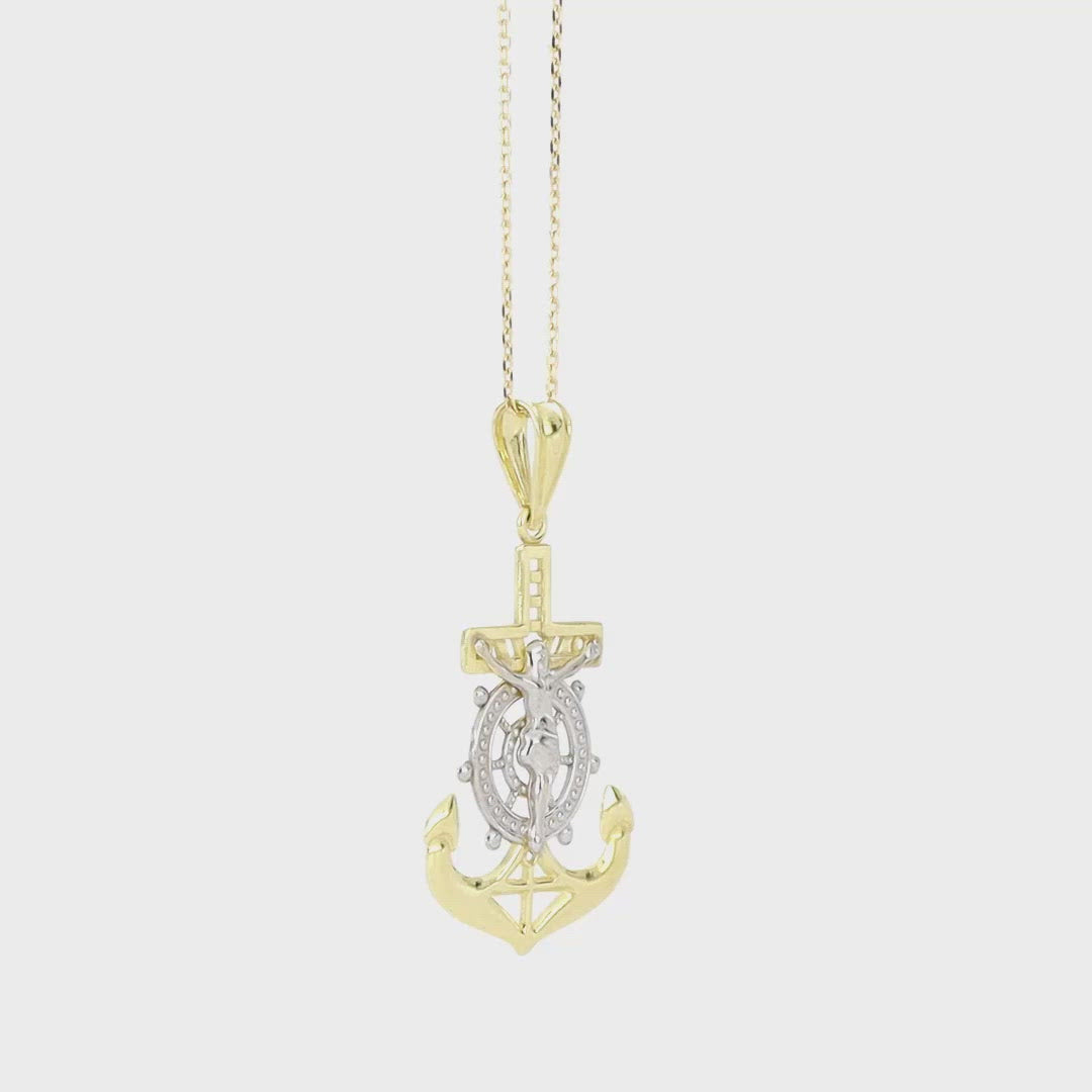 Anchor Crucifix Necklace Pendant - Gloria Jewels
