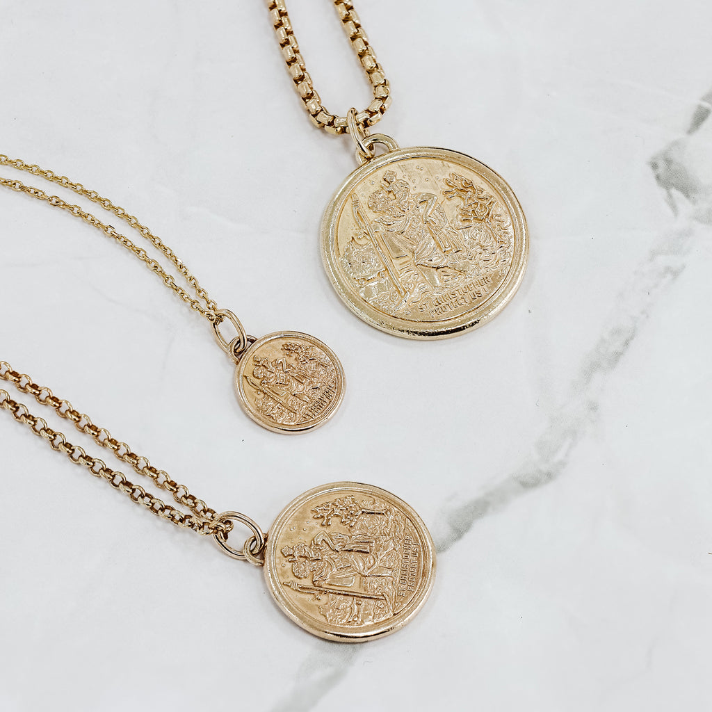 Saint Christopher Medal Pendant | Large - Gloria Jewels