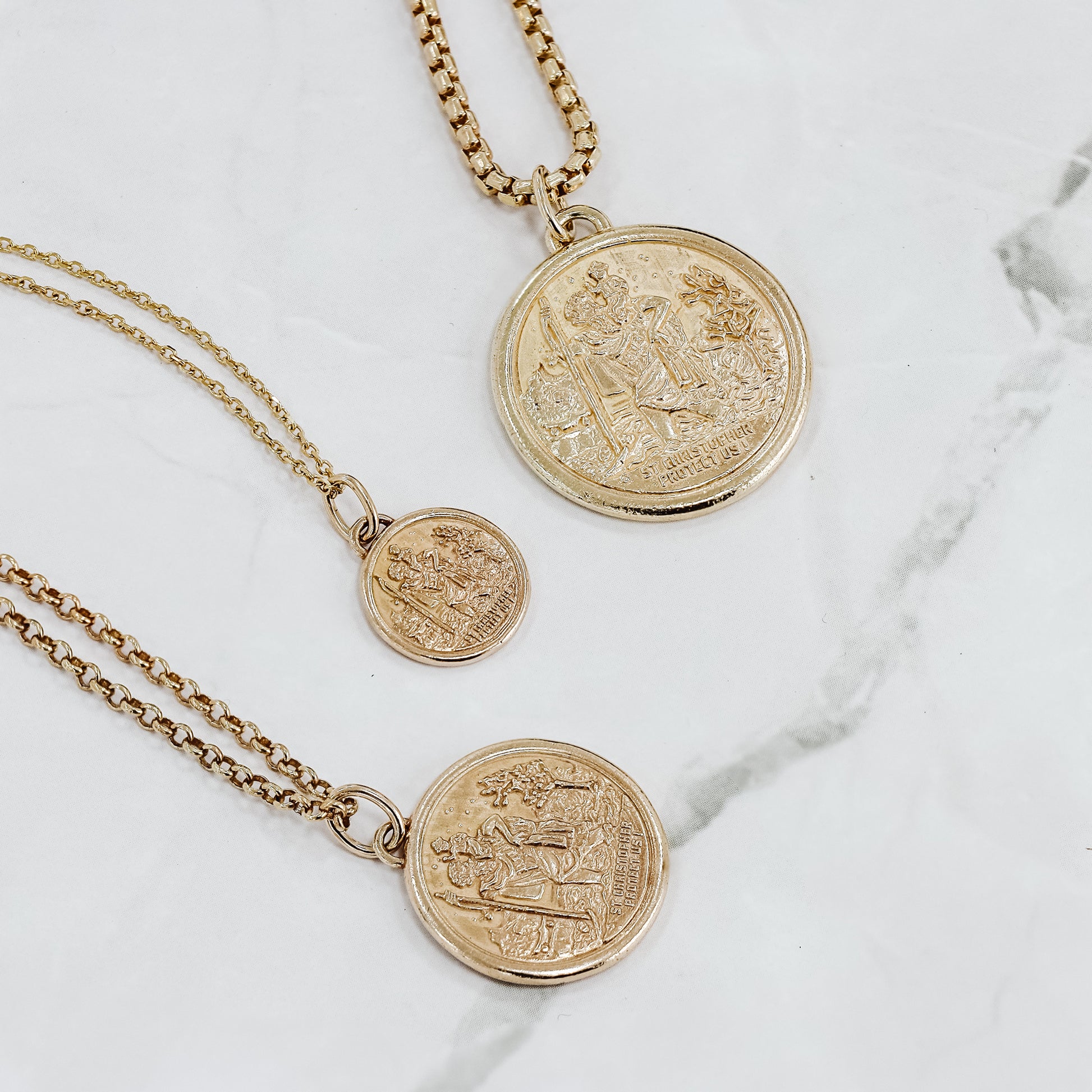Saint Christopher Medal Pendant | Large - Gloria Jewels