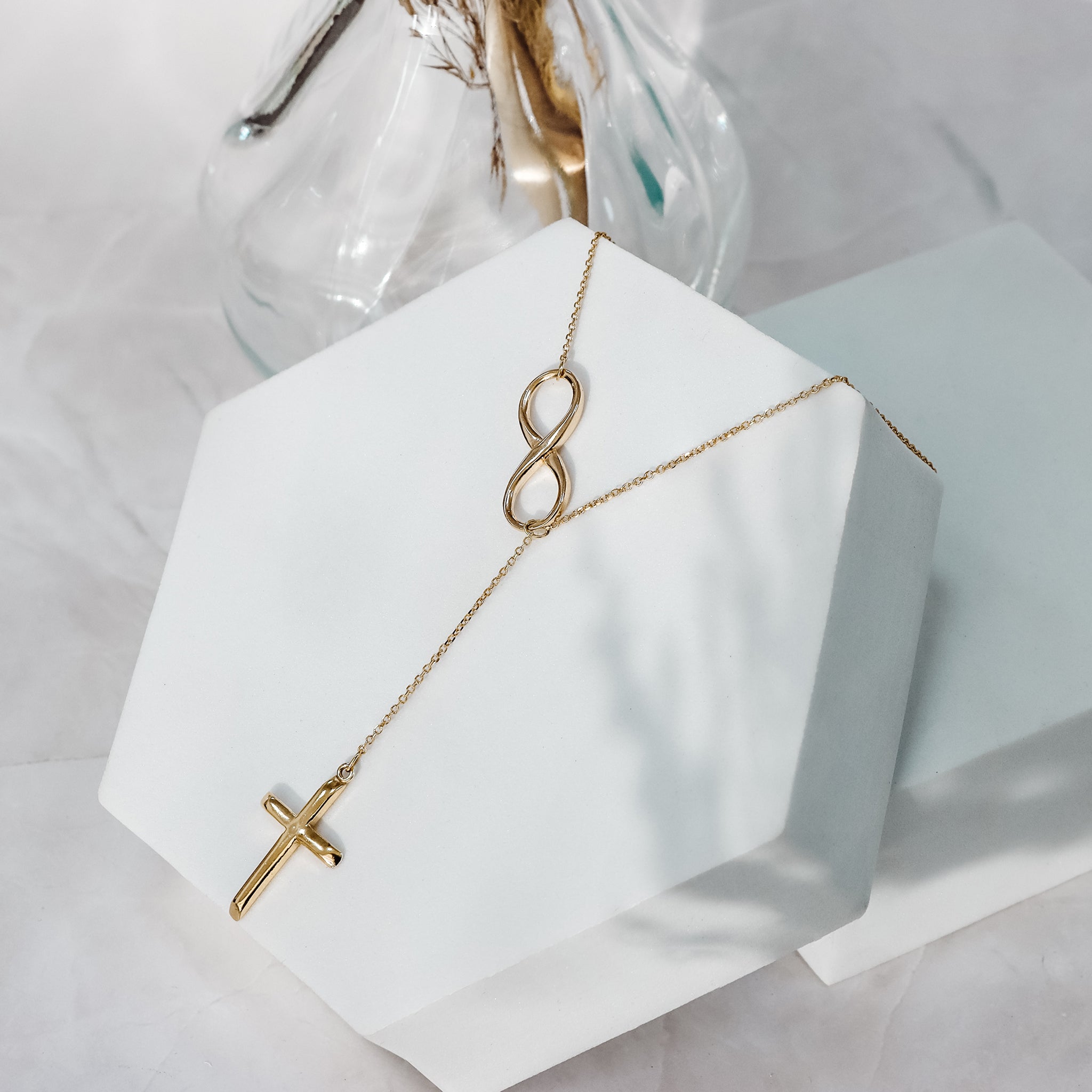 Infinity and Cross Necklace Pendant - Gloria Jewels