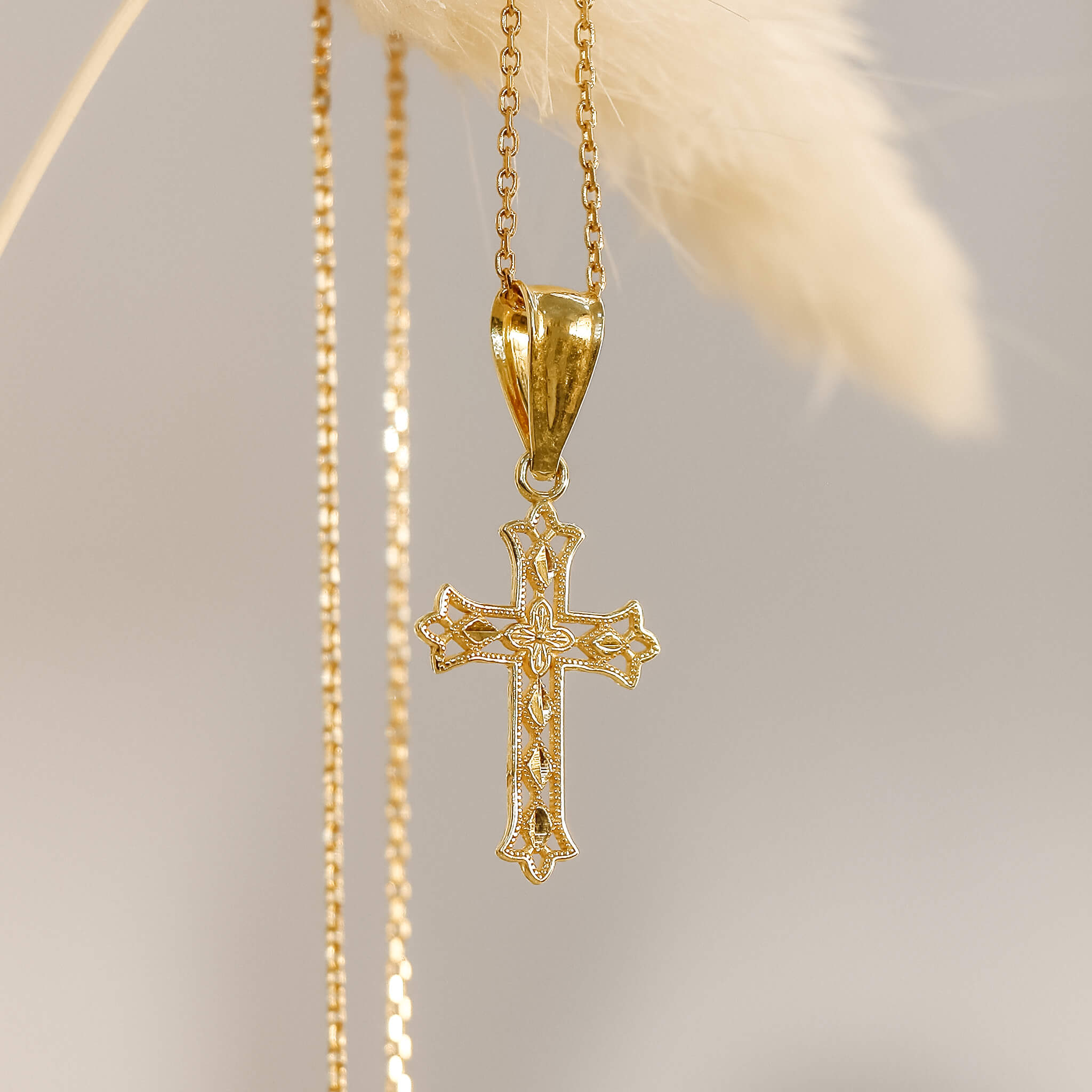 Traditional Cross Pendant Necklace | Petite - Gloria Jewels