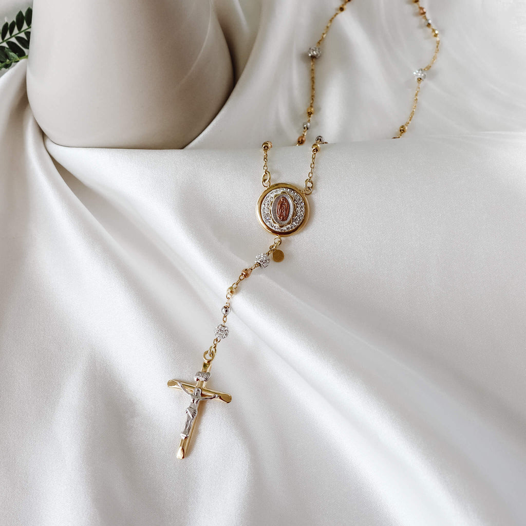 Classic Rosary With Crystals - Gloria Jewels
