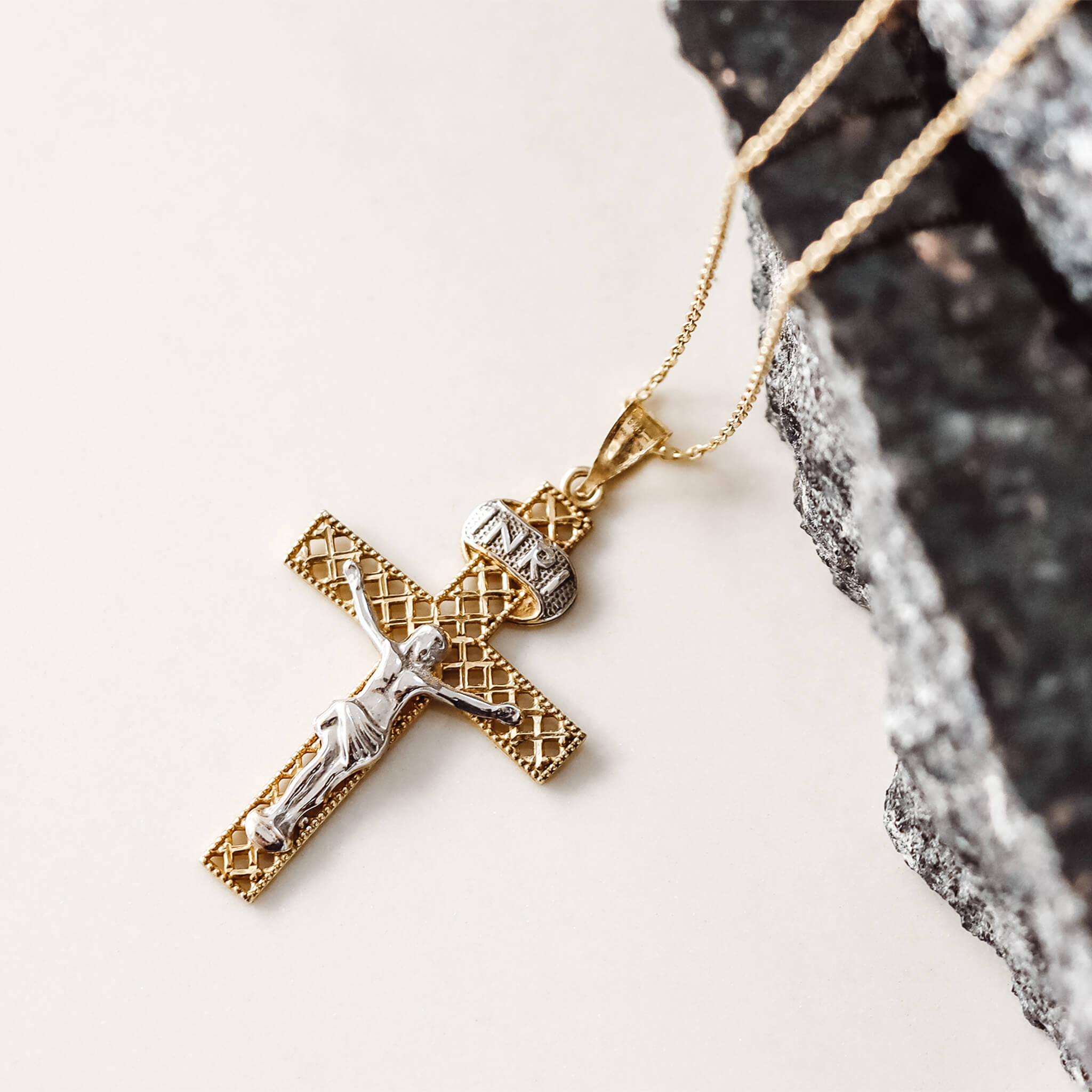 Crucifix INRI Pendant Necklace - Gloria Jewels