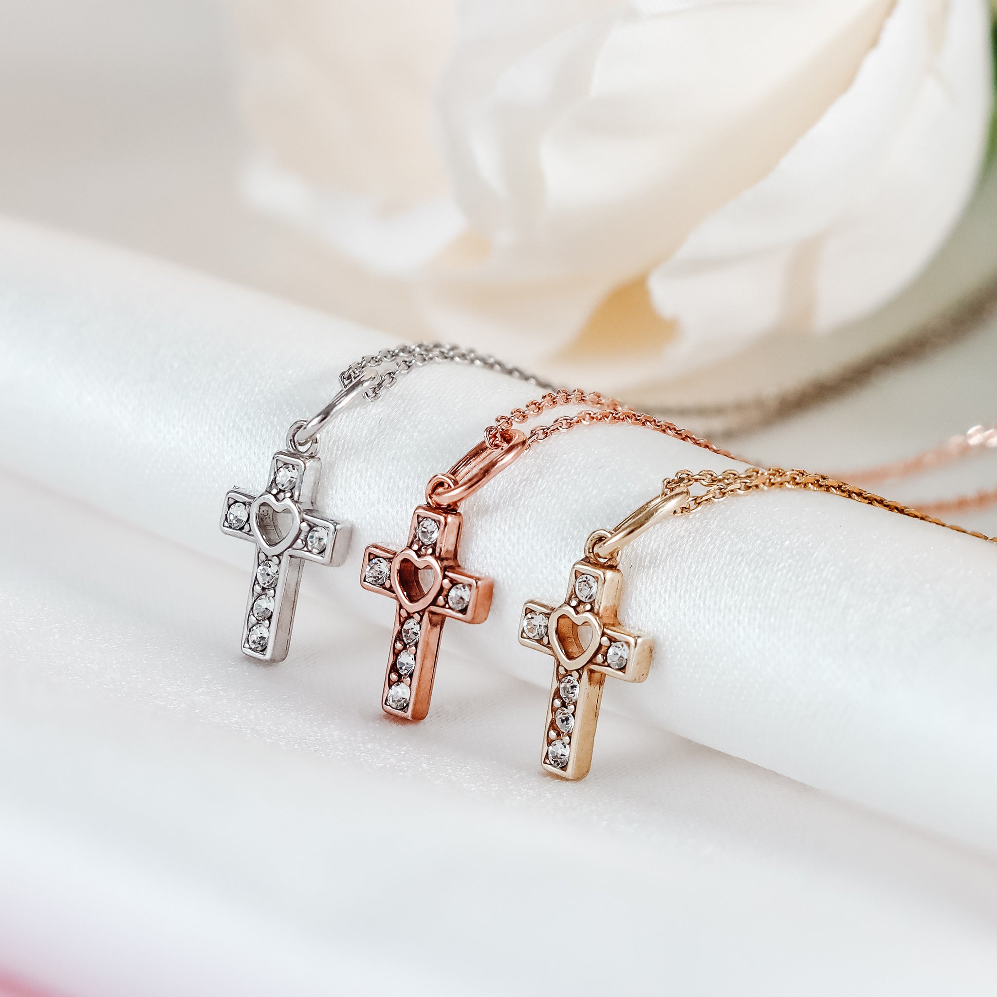 Crystal Cross Pendant | Petite - Gloria Jewels