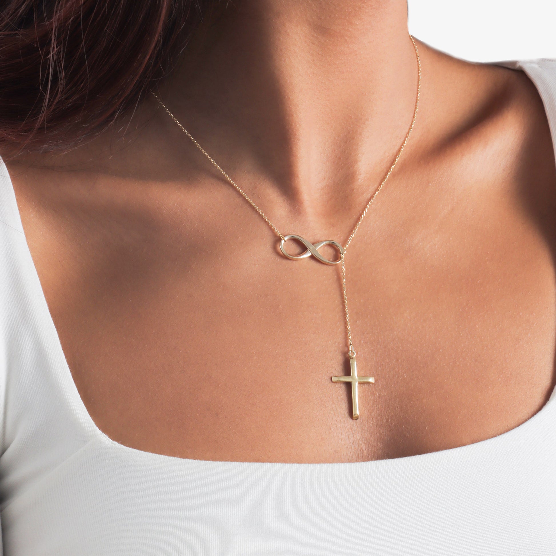 Infinity and Cross Necklace Pendant - Gloria Jewels