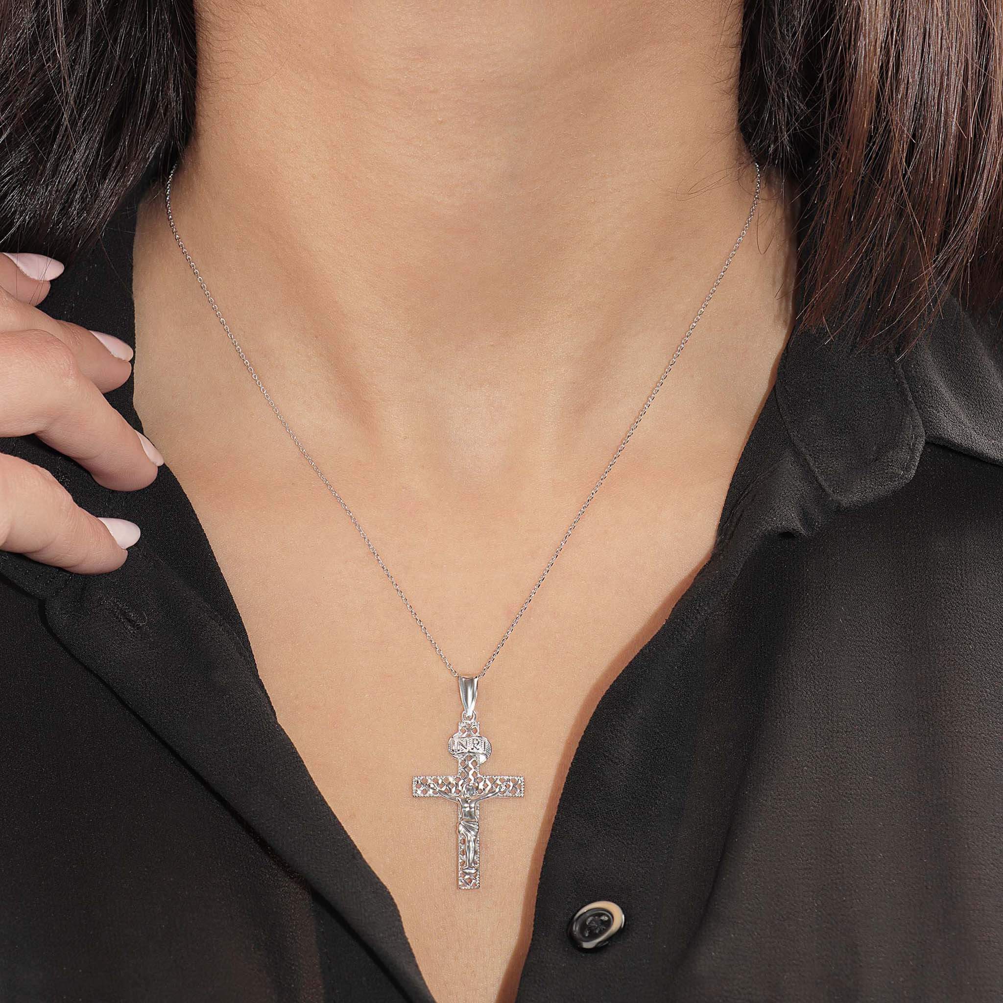 Crucifix INRI Pendant Necklace - Gloria Jewels