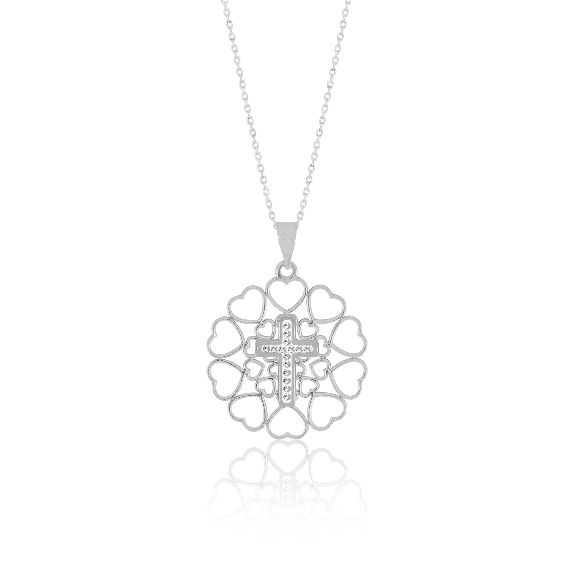 El colgante de cruz de cristal del amor