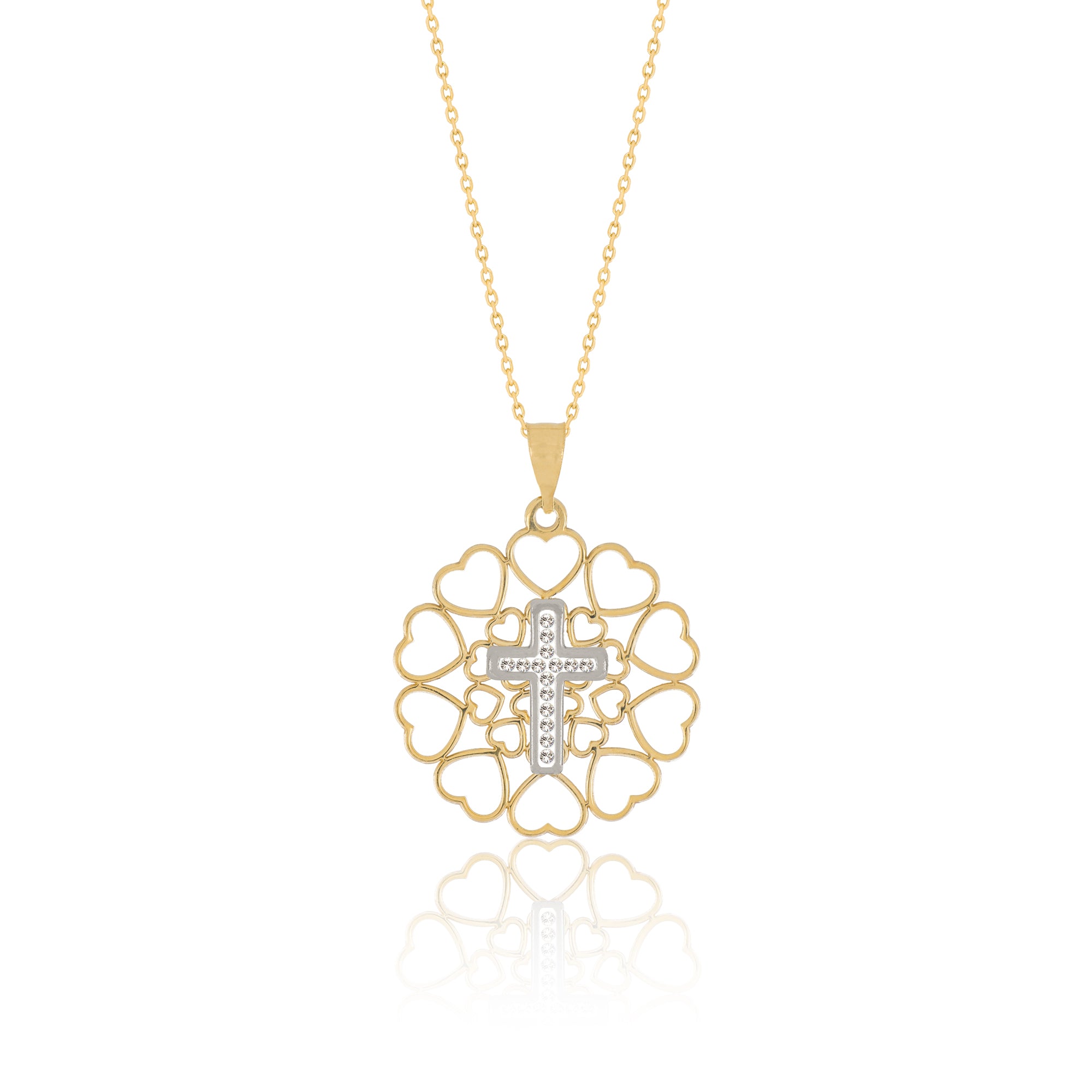 El colgante de cruz de cristal del amor