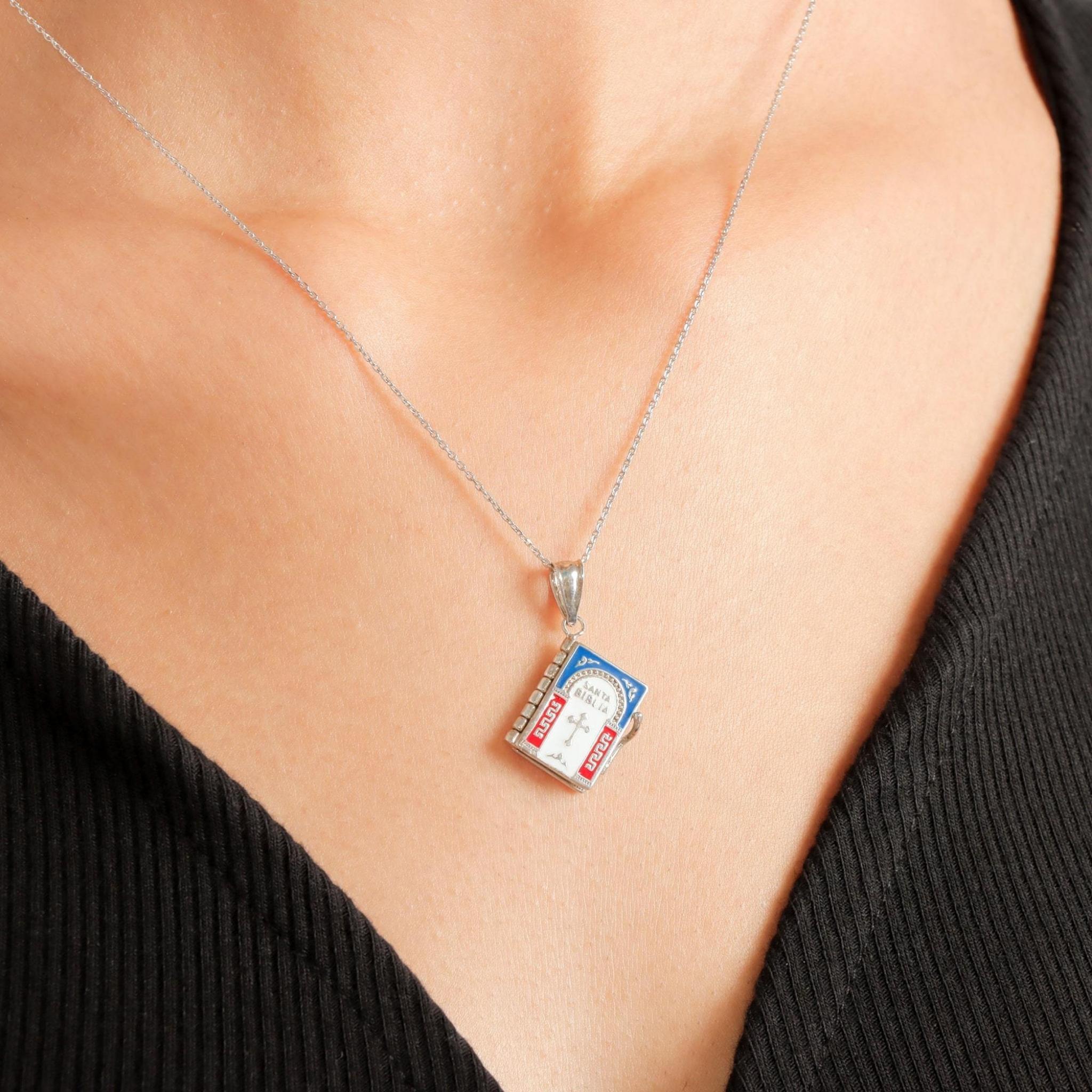 Bible Book Pendant | Lord's Prayer Inscribed - Gloria Jewels