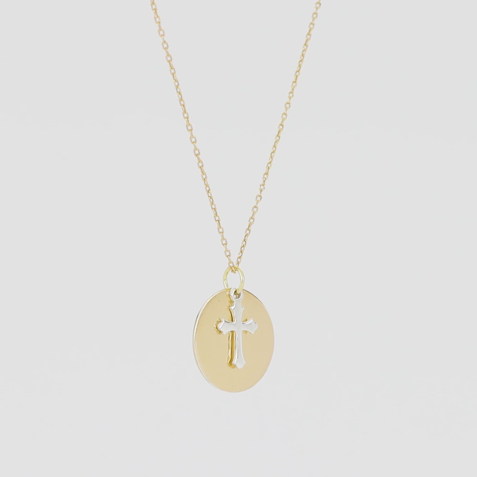 Versatile Cross Charm Disc Pendant