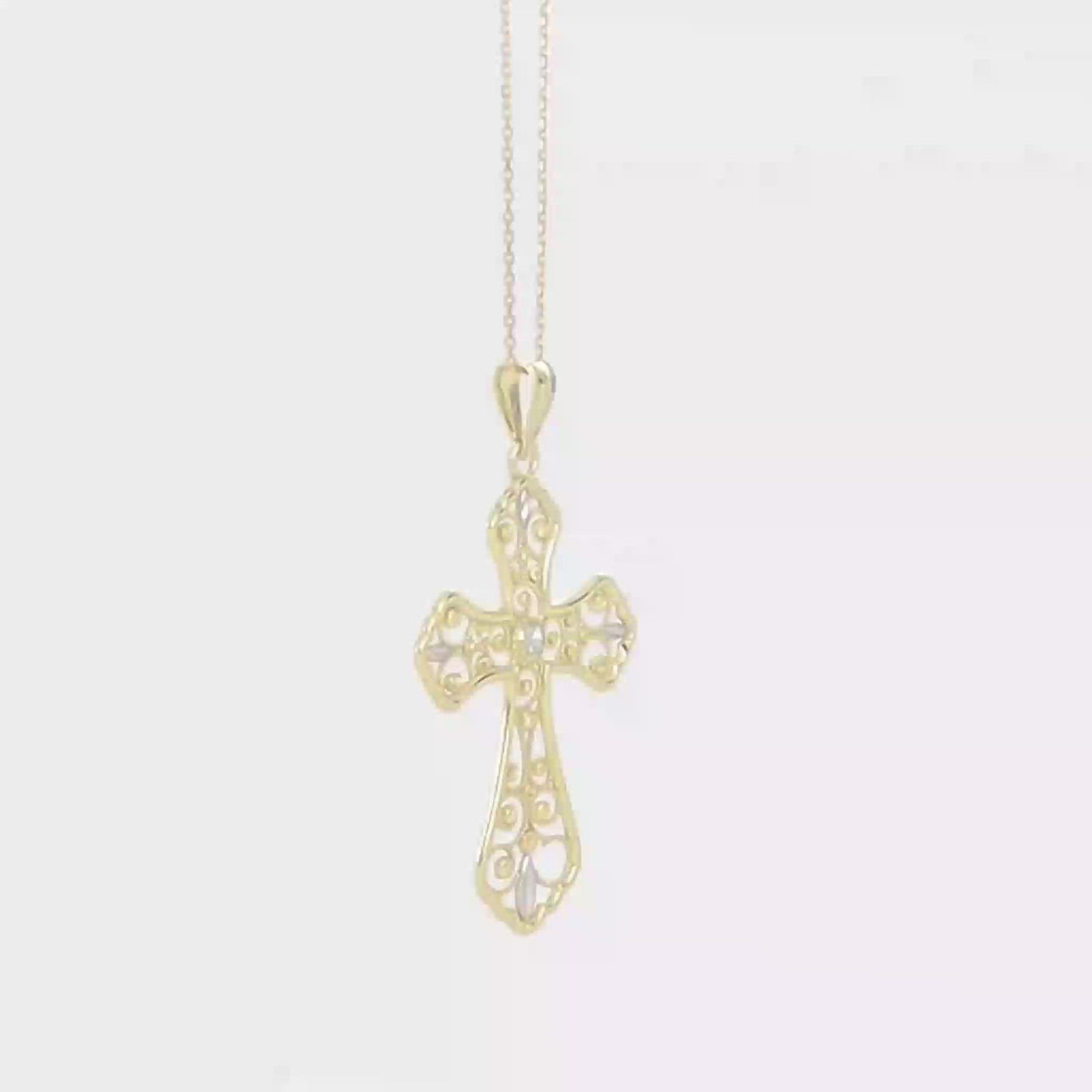 Elegant Diamond-Cut Cross Pendant | Large - Gloria Jewels