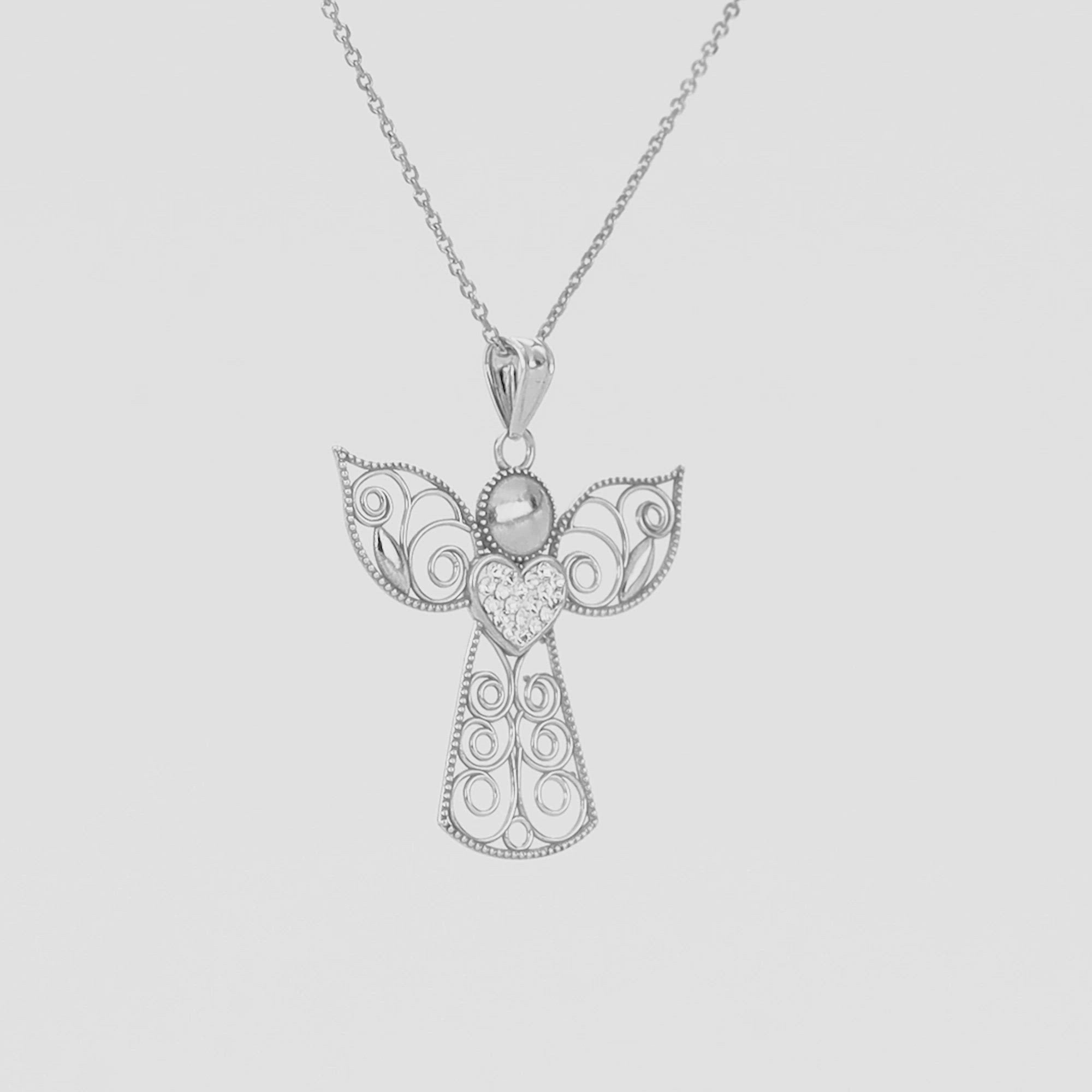 Fabuloso colgante de ángel de filigrana
