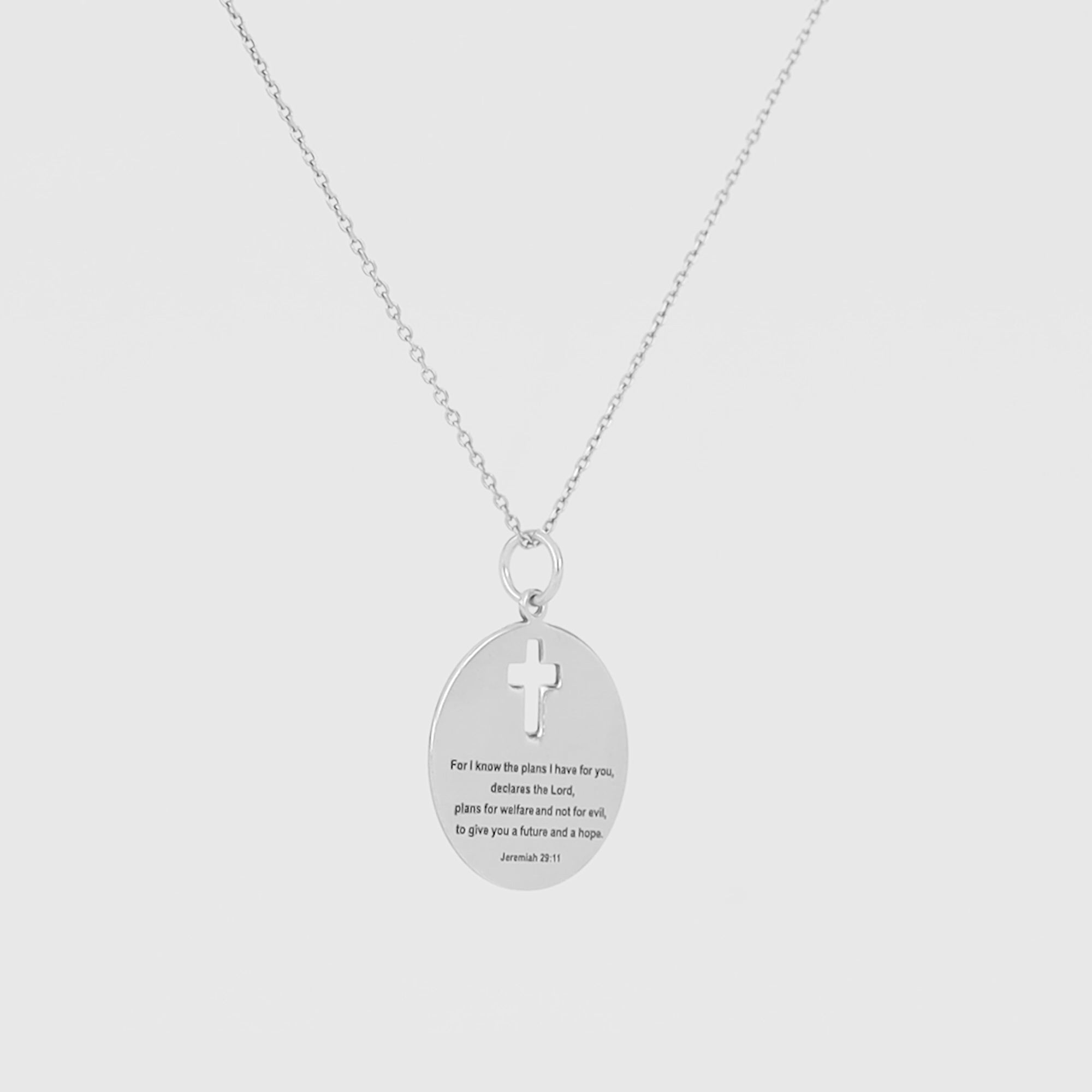 Inscribed Bible Verse Round Pendant