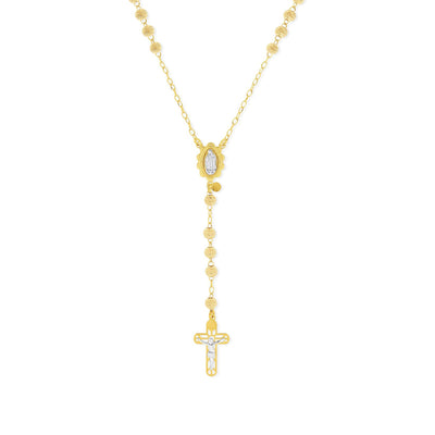 Rosary Necklace with Detailed Crucifix Pendant - Gloria Jewels