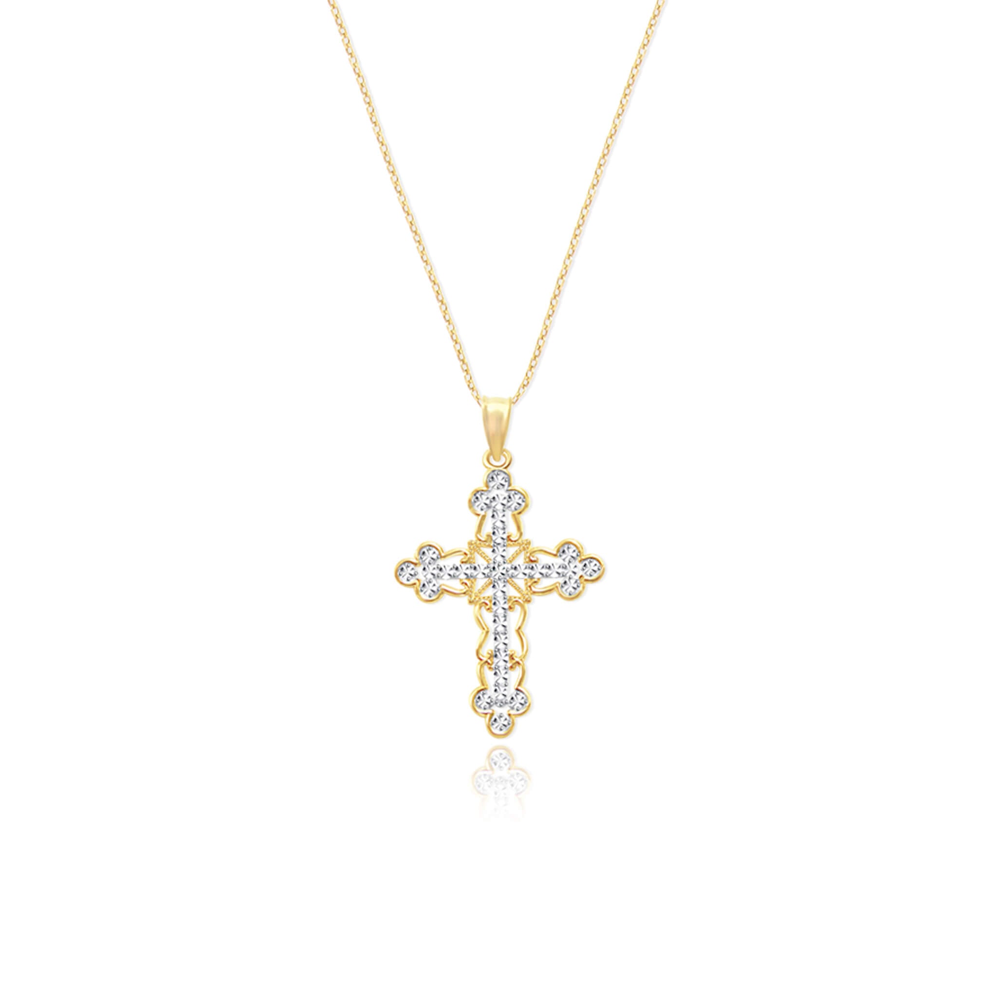 Open Lace Cross Pendant Necklace - Gloria Jewels