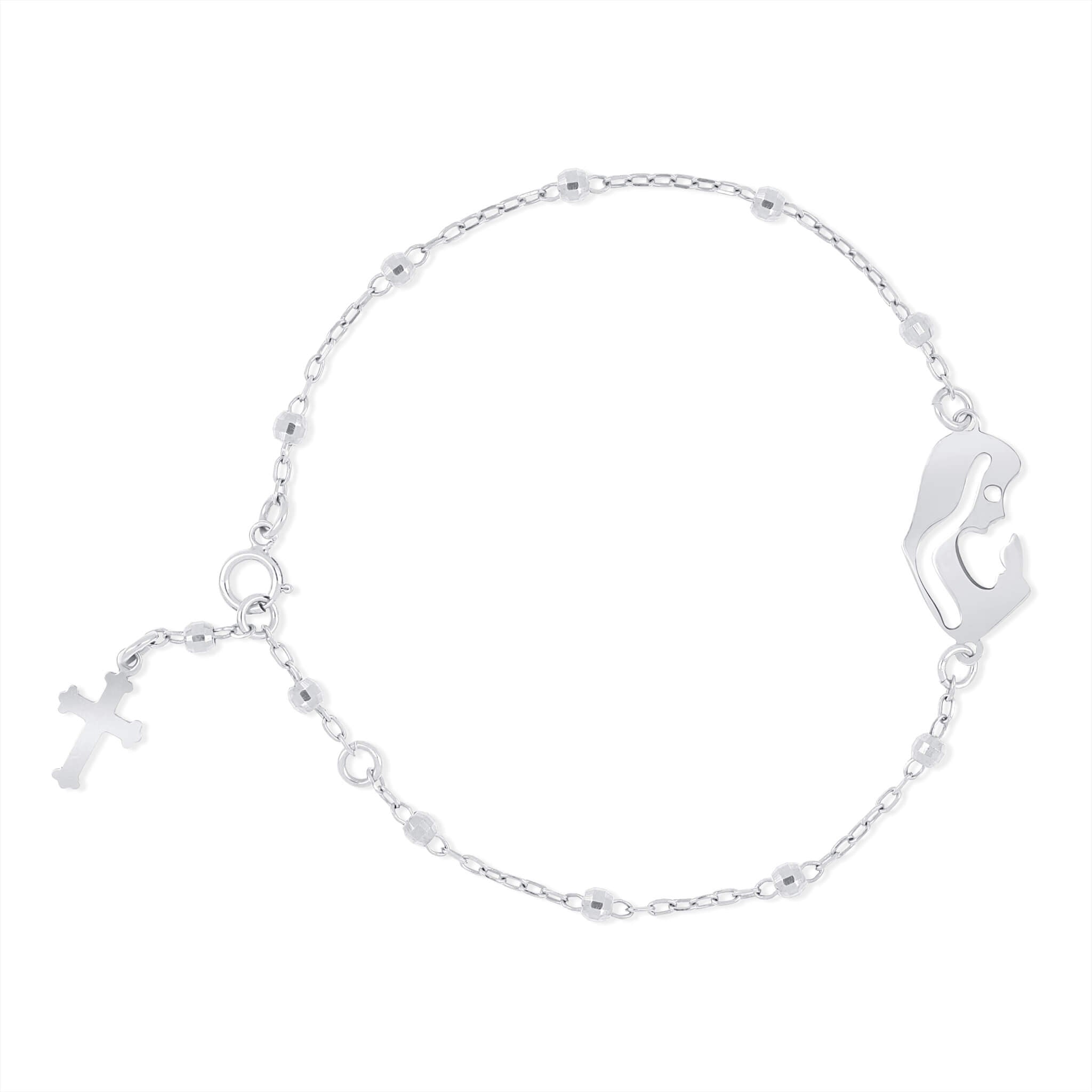 Striking Silhouette of Virgin Mary & Crucifix Bracelet - Gloria Jewels