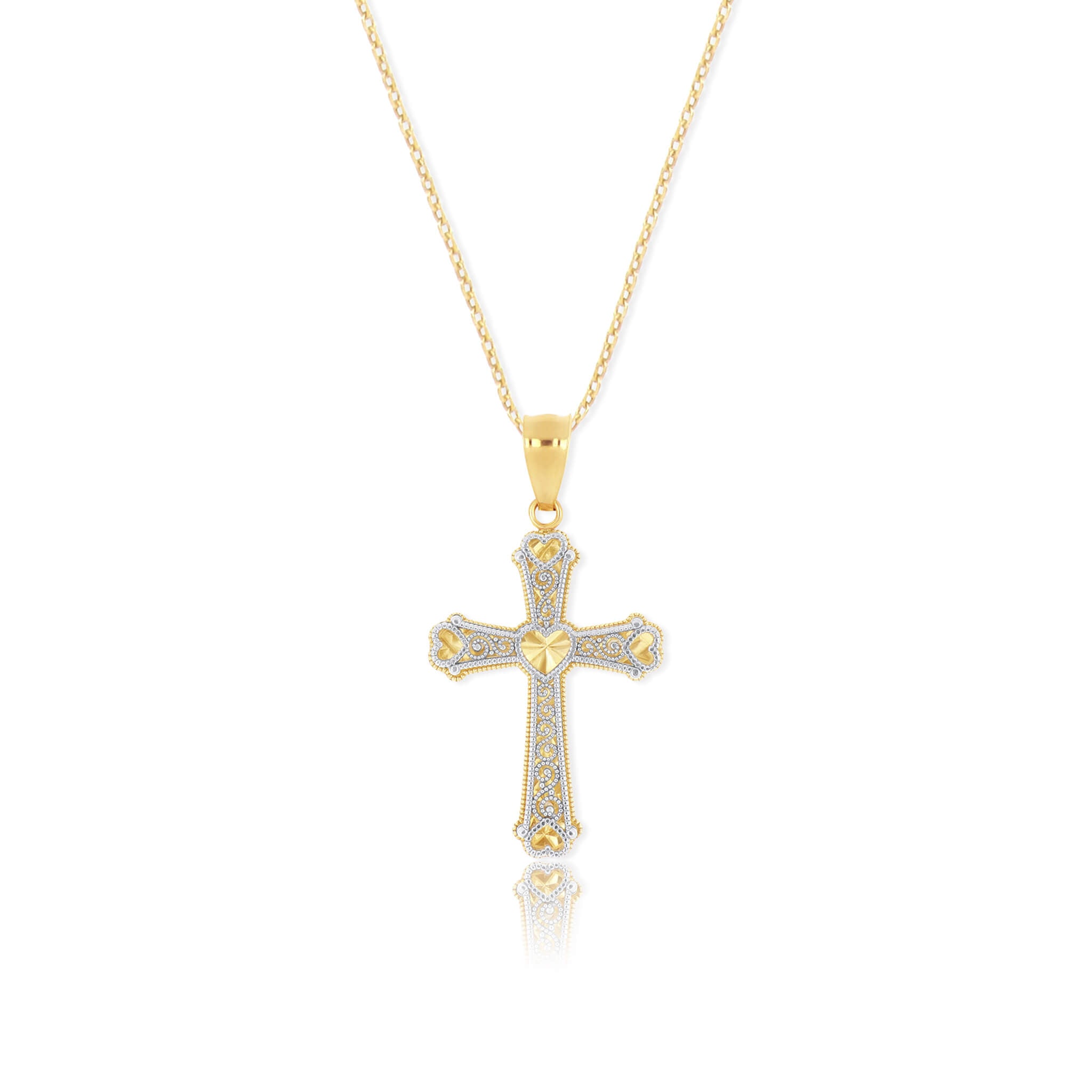 Filigree Style Cross Necklace Pendant - Gloria Jewels