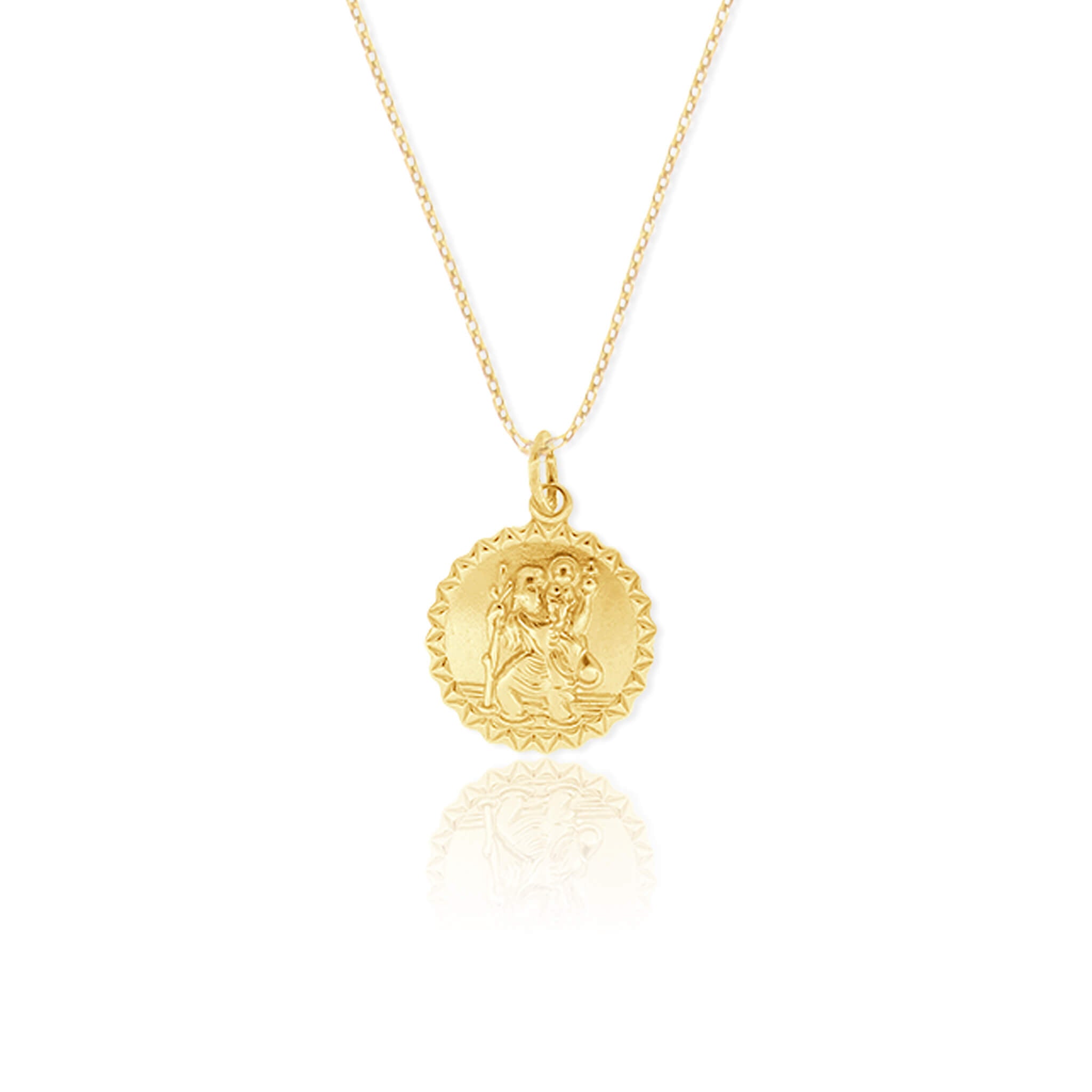 Saint Christopher Round Edge Necklace - Gloria Jewels