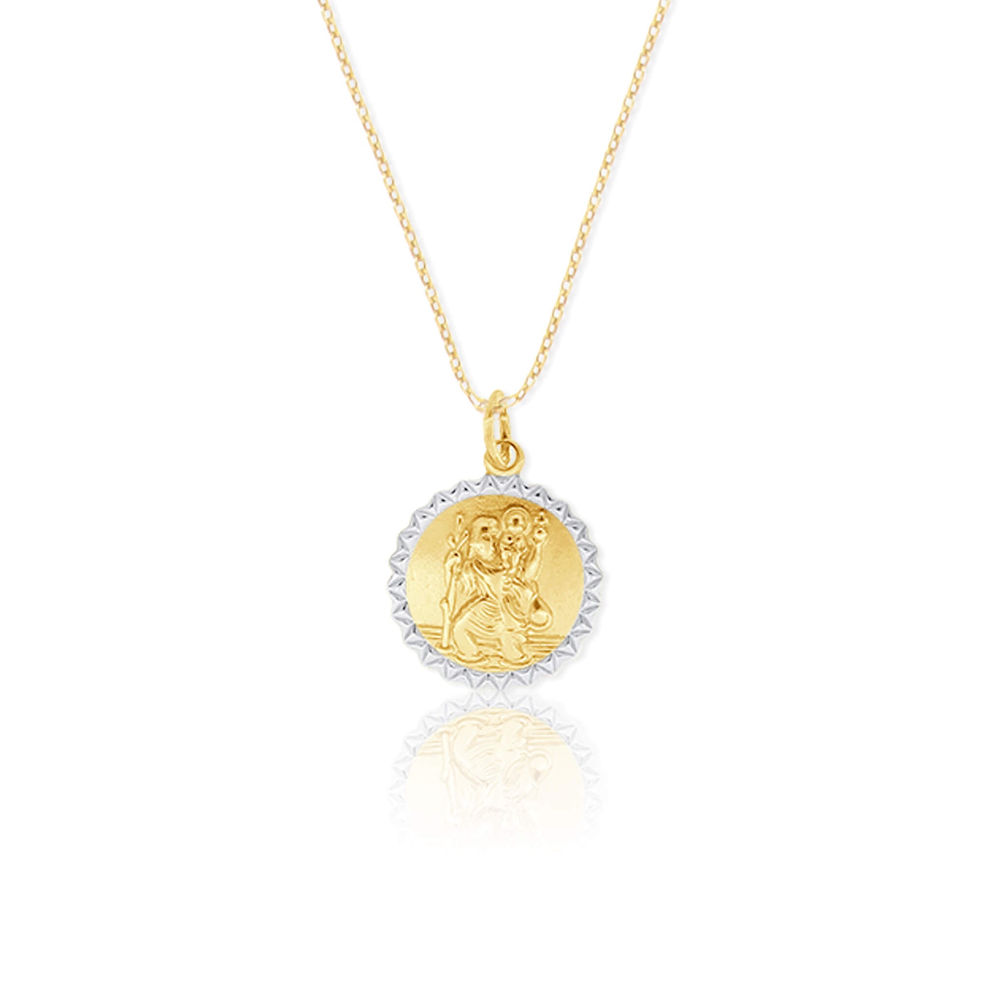 Saint Christopher Round Edge Necklace - Gloria Jewels