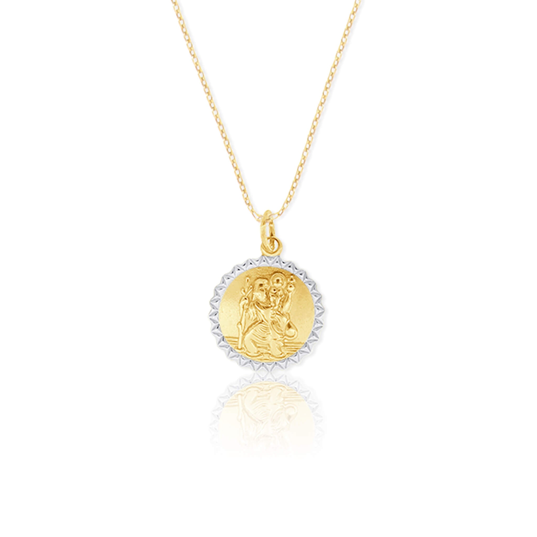 Saint Christopher Round Edge Necklace - Gloria Jewels