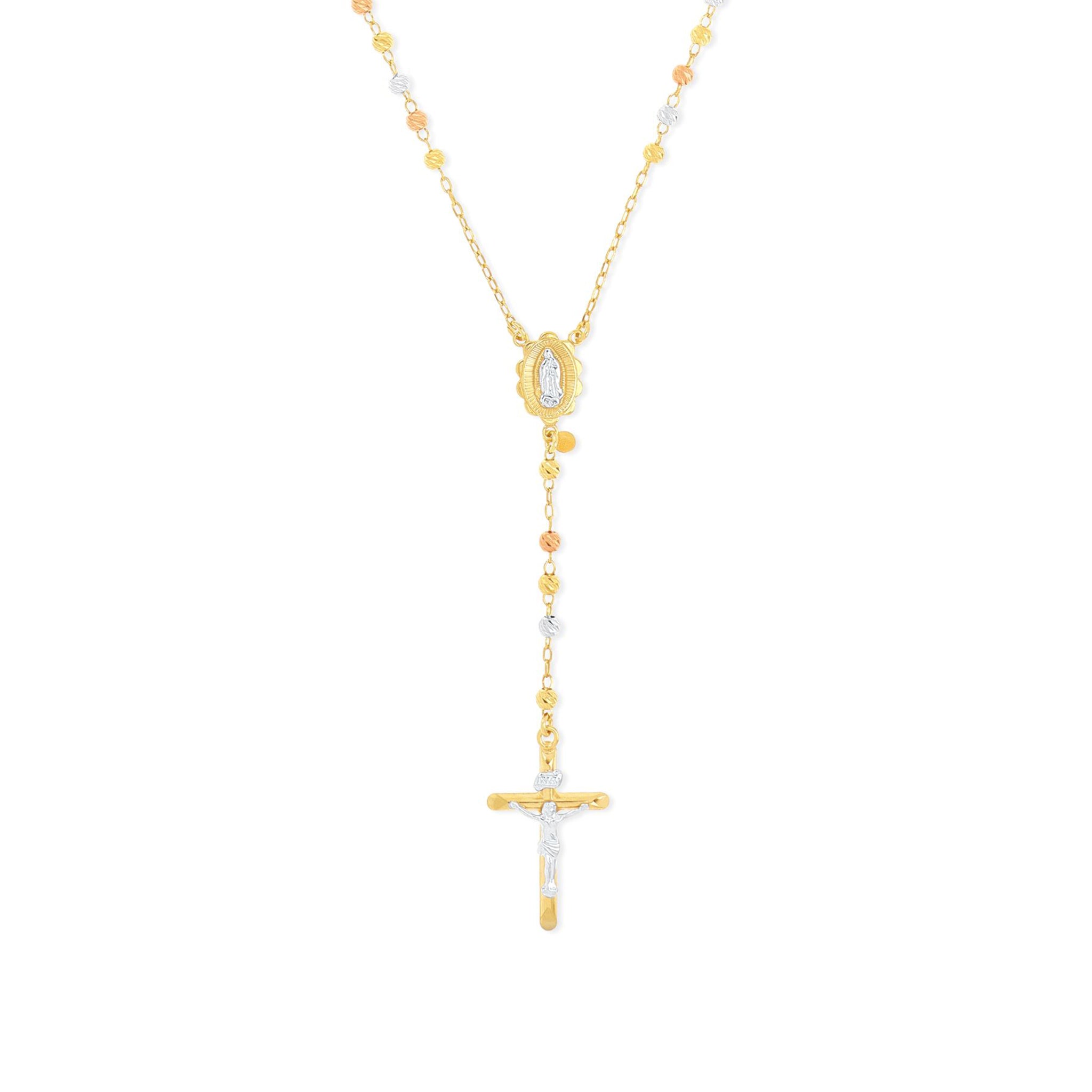 Classic Rosary With Bar-Cut Beads - Gloria Jewels