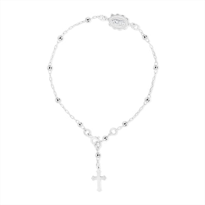 Rosary Bracelet with Cross & Virgin Mary Medallion - Gloria Jewels